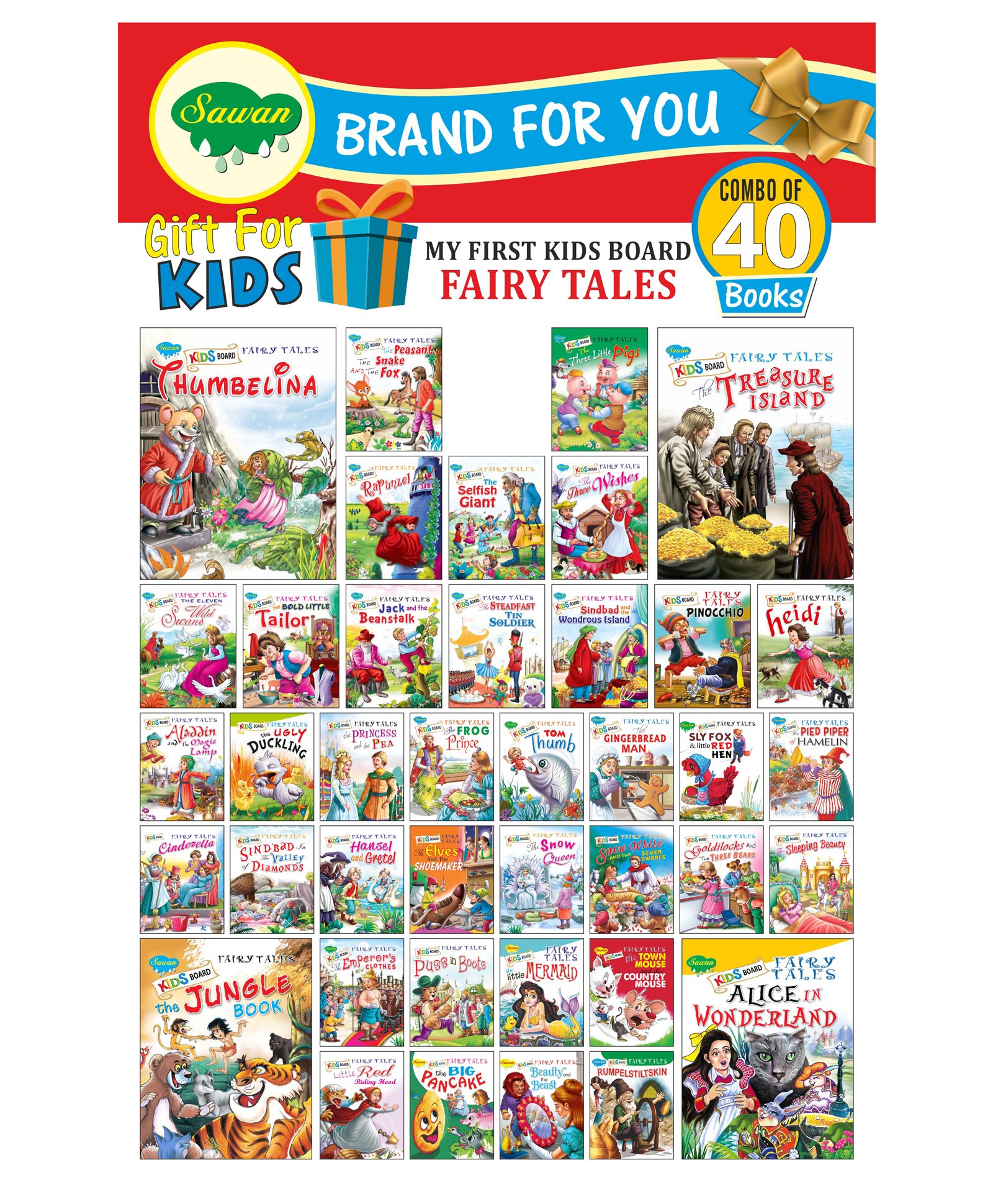 Sawan My First Kids Board Fairy Tales Story Books Set Of 40 - English-image-30