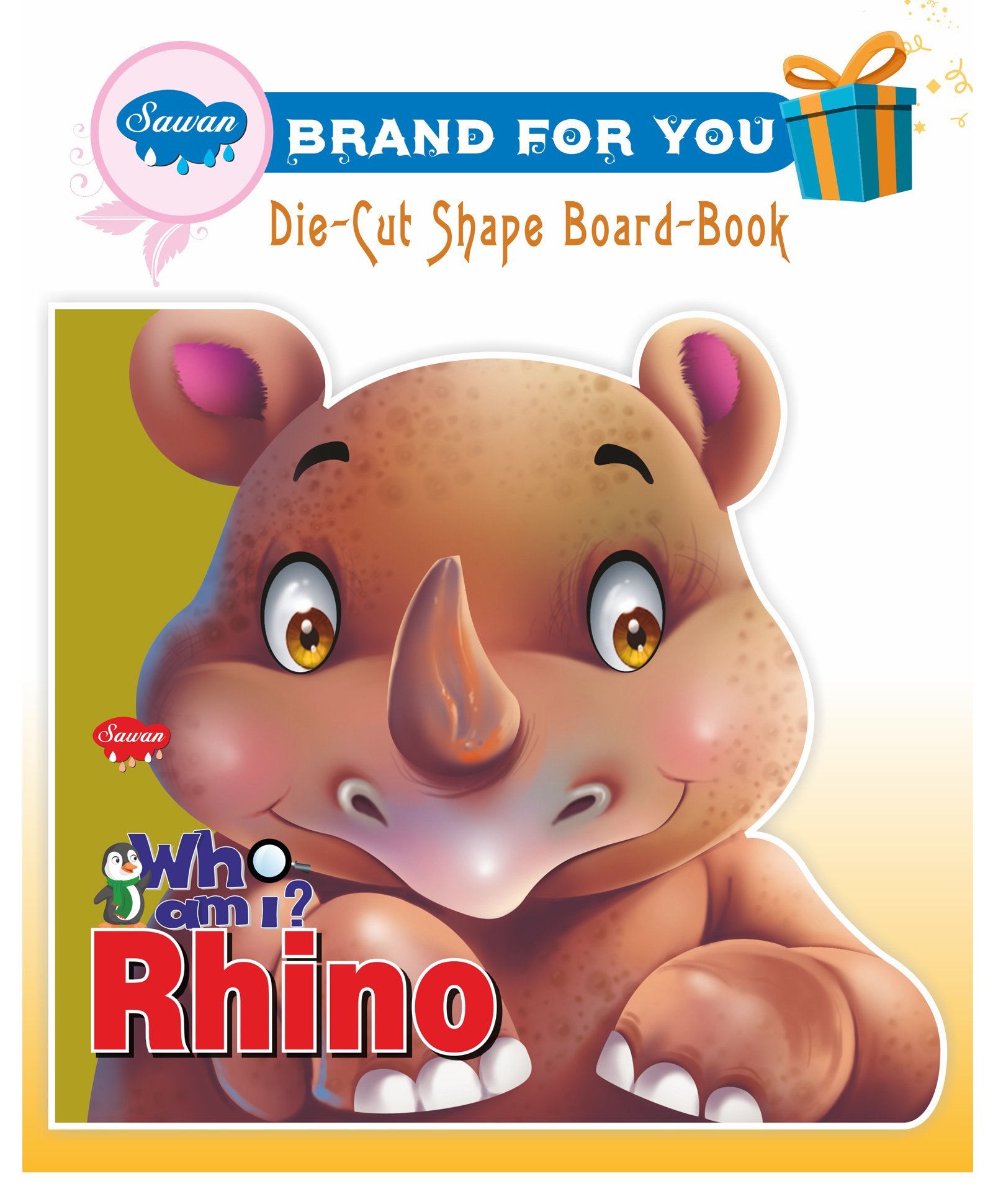 Sawan Presents 'Who Am I' Rhino Die Cut Shape Board Book - English-image-6