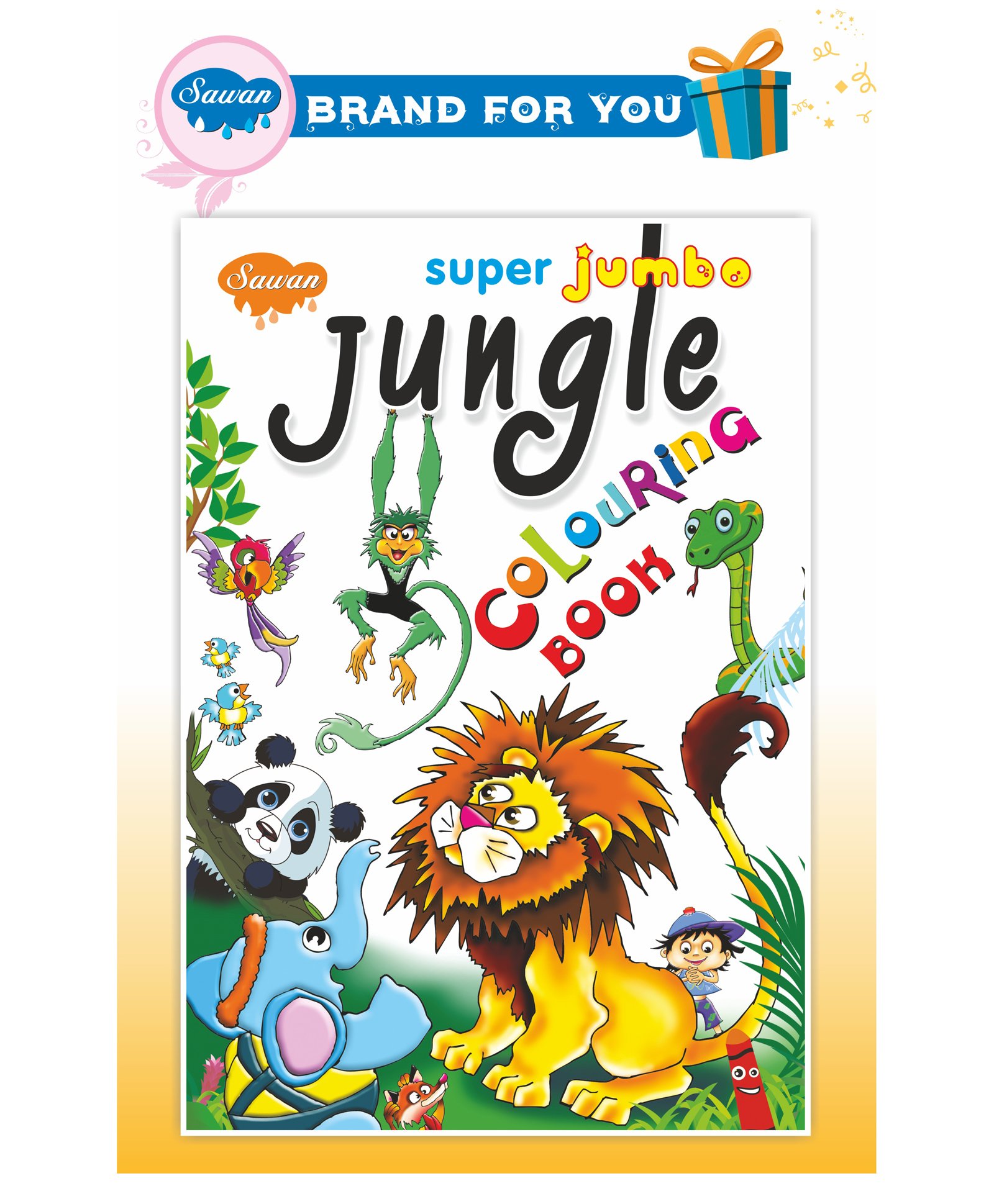 Sawan Super JumboJungle Colouring Book - English-picture-13