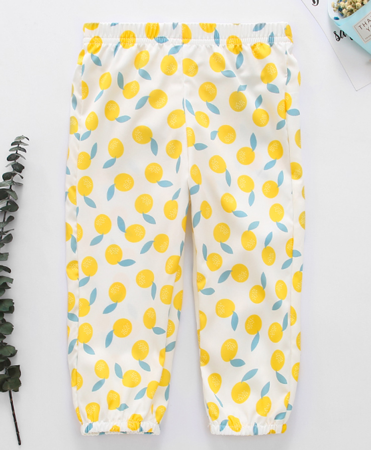 Kookie Kids Full Length Lounge Pant Lemon Print - Yellow-picture-22