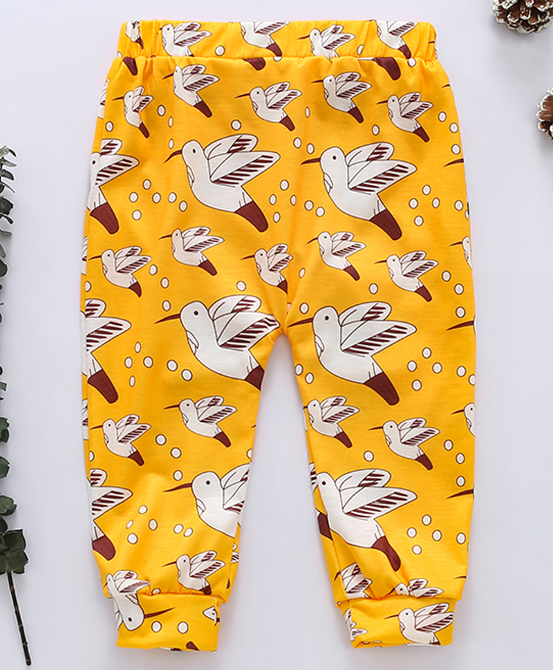 Kookie Kids Full Length Lounge Pant Bird Print - Yellow-picture-26