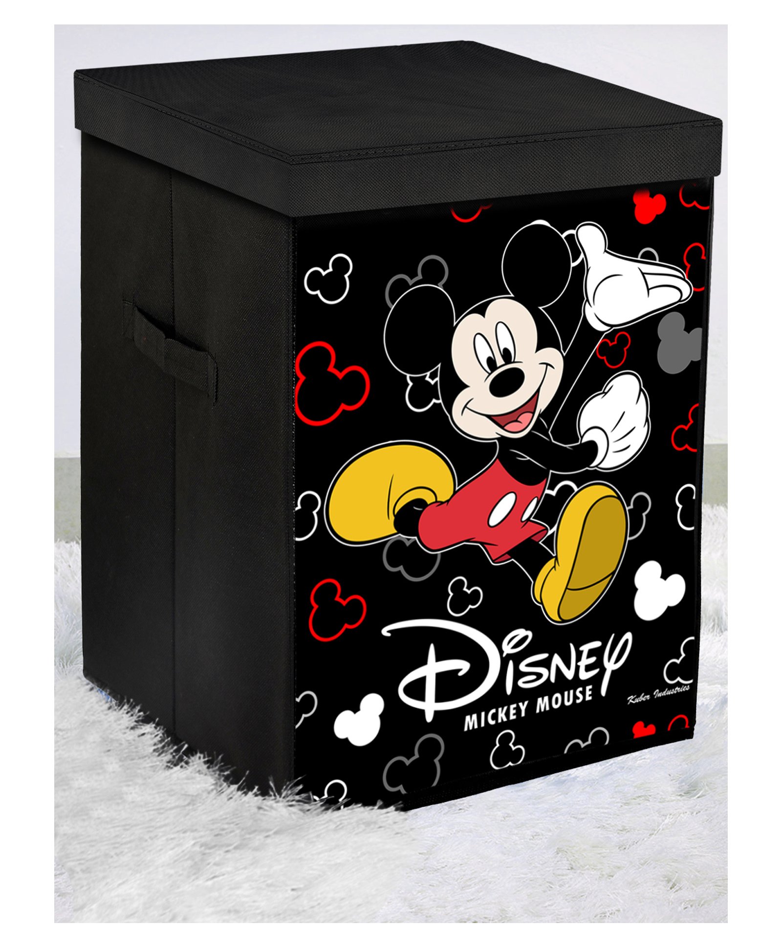 Disney By Kuber Mart Industries Mickey Non Woven Fabric Foldable Storage Box with Lid -Black-image-34