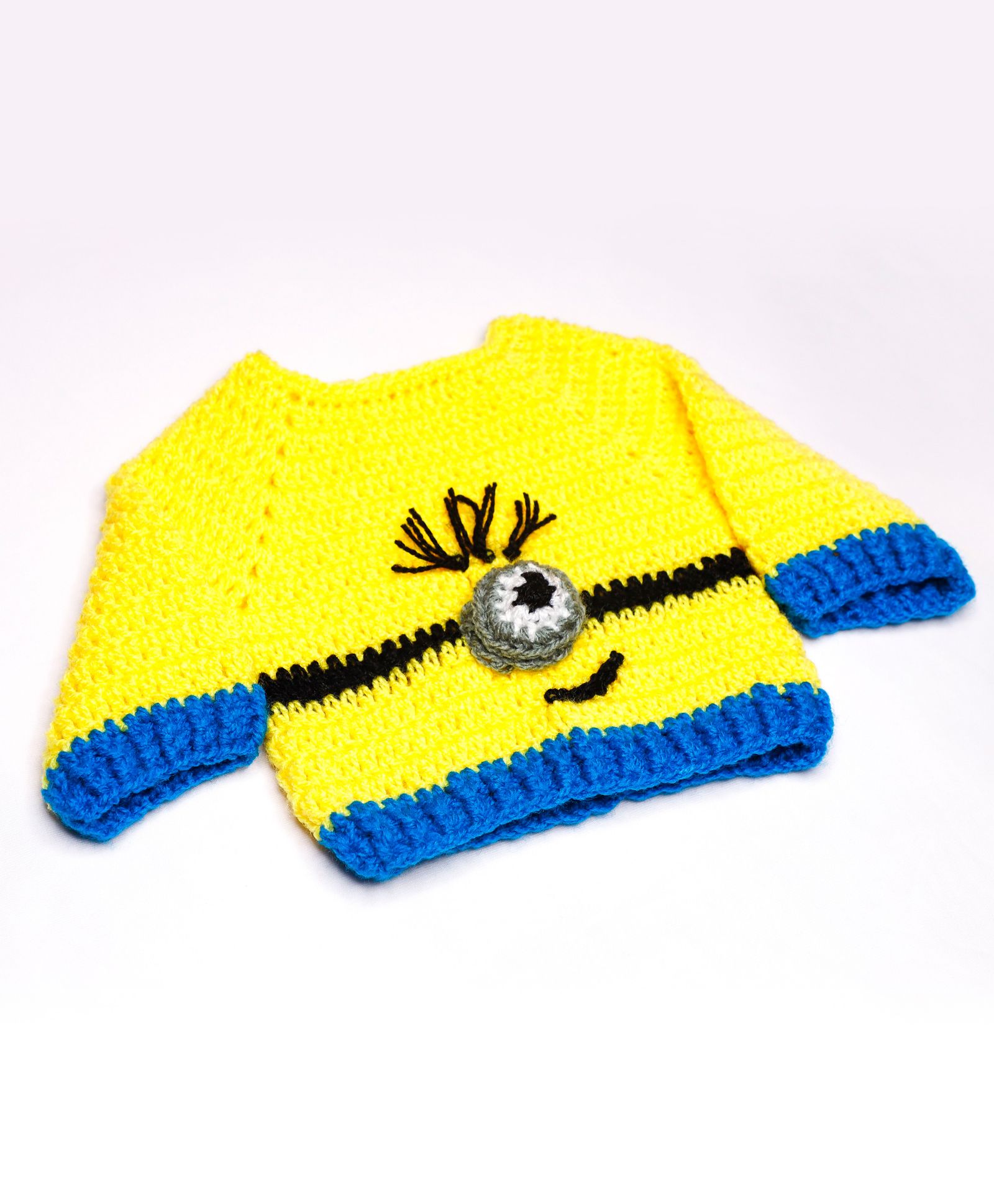 Knits & Knots crochet Full Sleeves Eye Design Sweater - Yellow-image-14