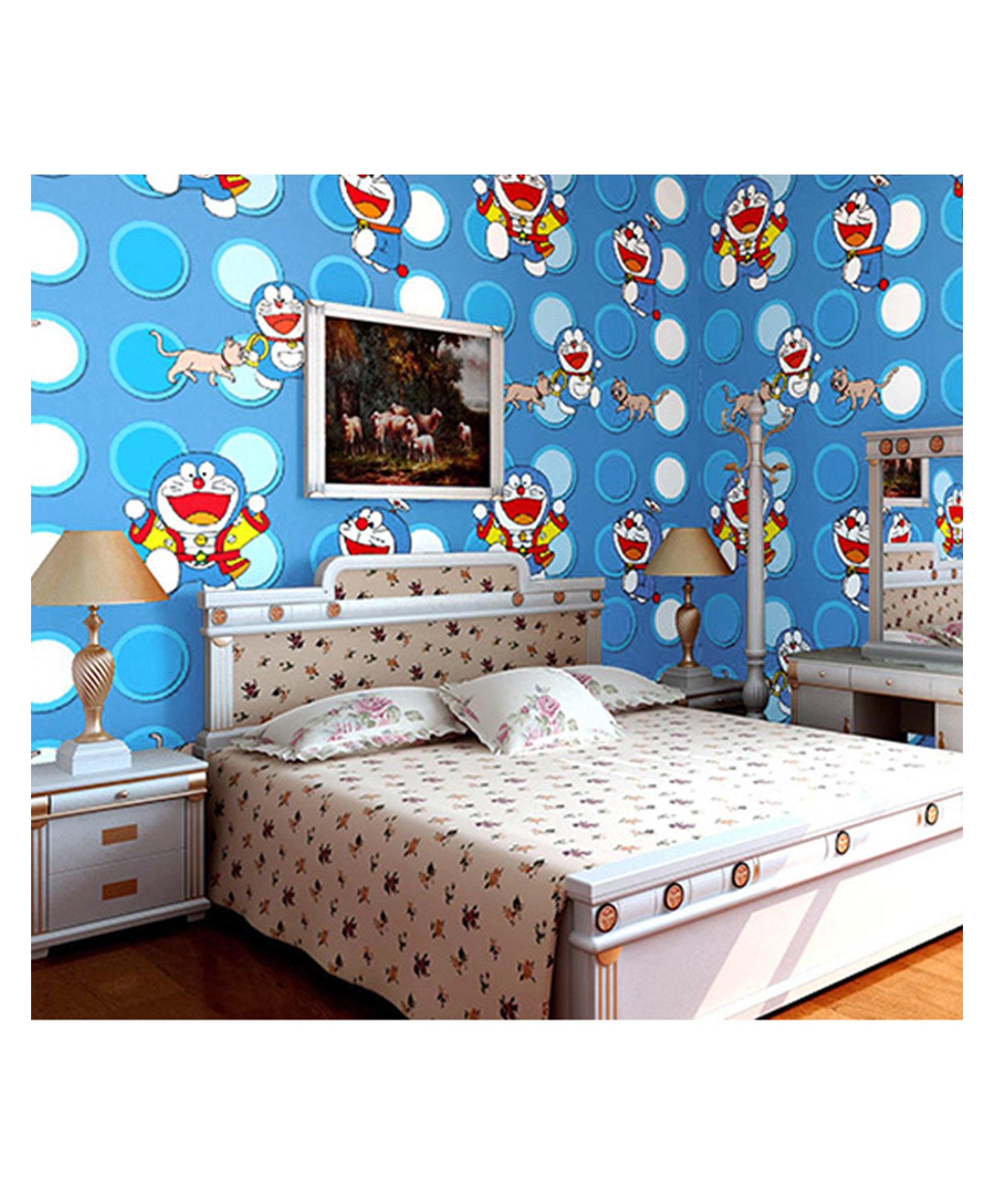 Oren Empower Favourite Doraemon Cartoon Character Wallpaper - Blue Online  in India, Buy at Best Price from  - 8596992