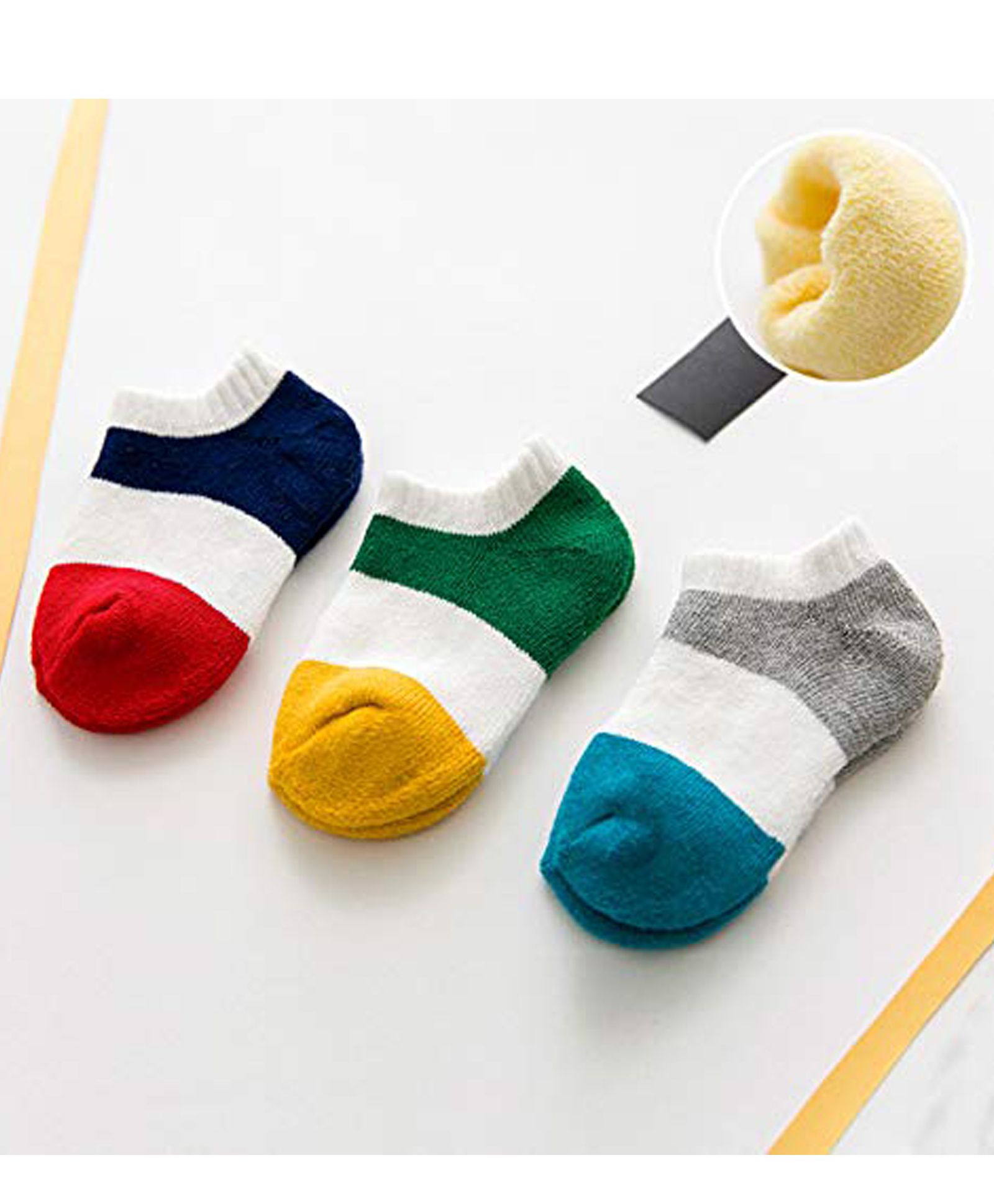 Footprints Organic Cotton Colour Block Socks Pack Of 3 - Multi Colour-image-25