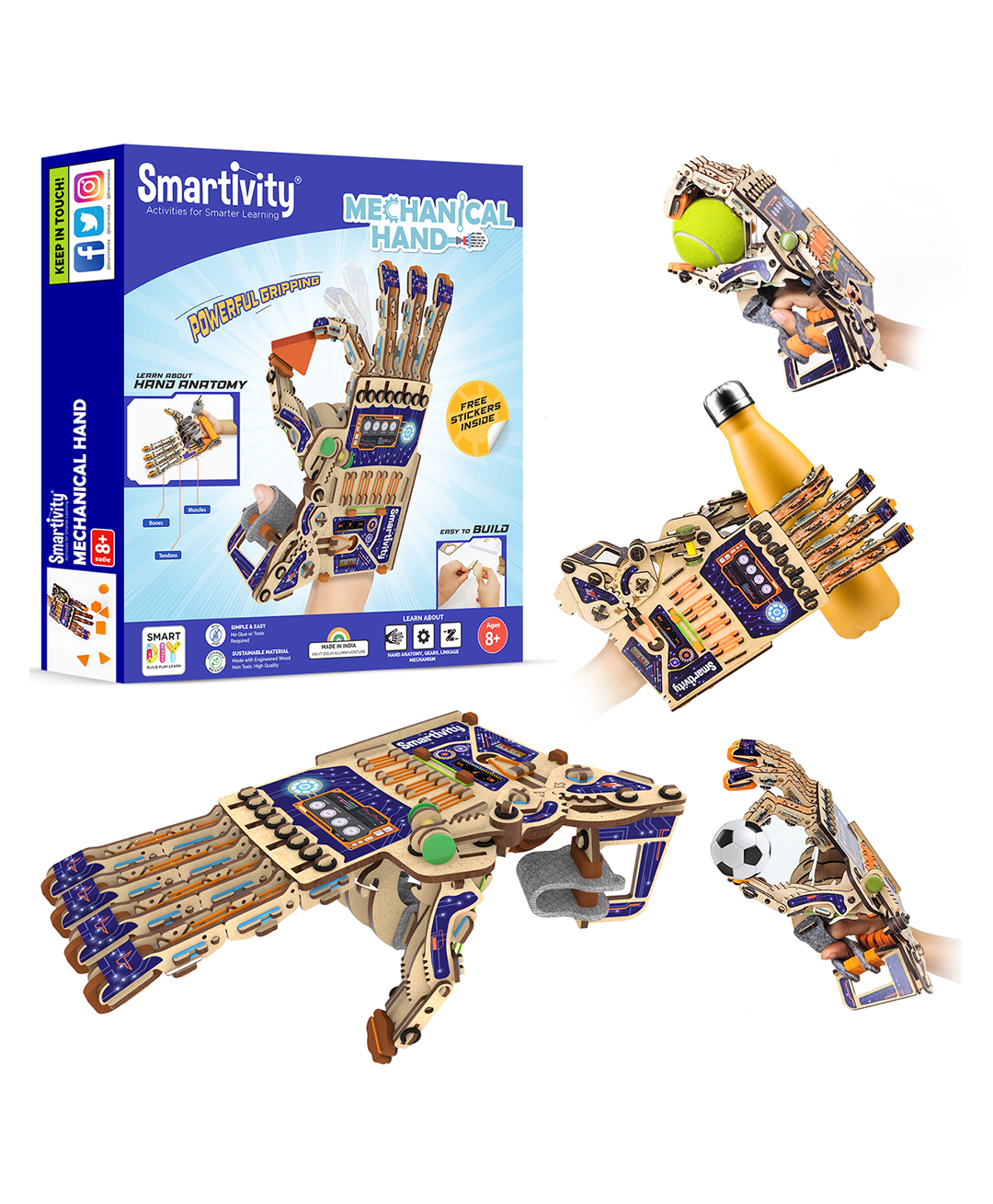 Smartivity DIY Mechanical Hand Construction Kit - Multicolor-picture-31
