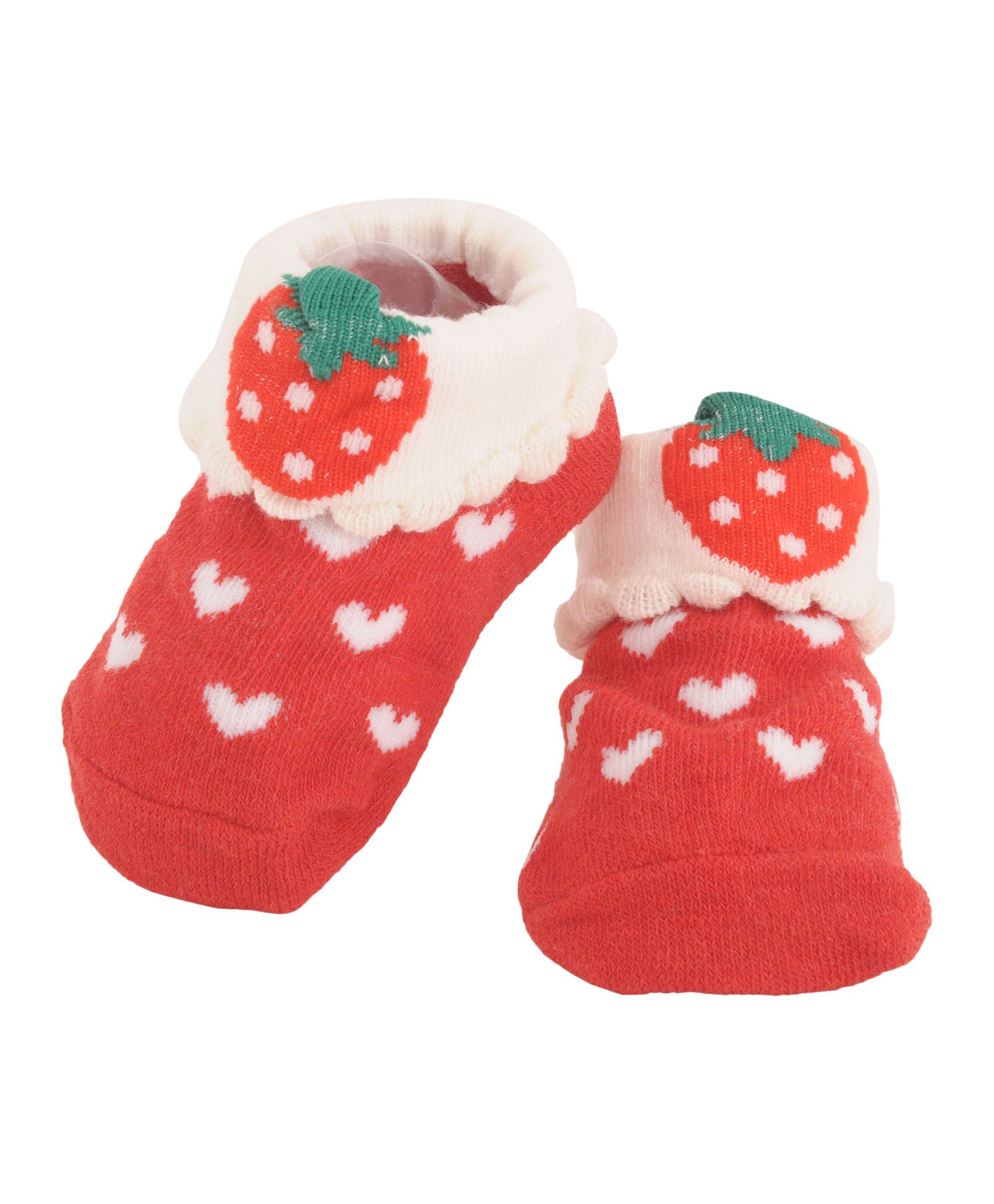 Yellow Bee Strawberry Design Anti Skid Socks - Red-image-40