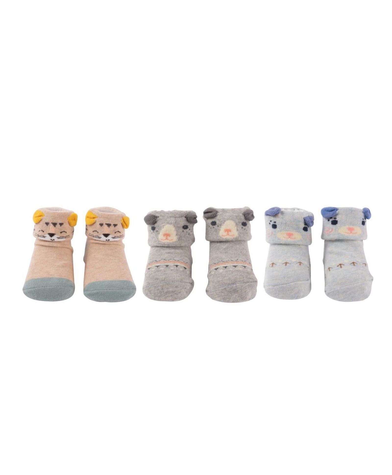 Yellow Bee Cute Ankle Length Socks - Pack of 3 - Multi-picture-40
