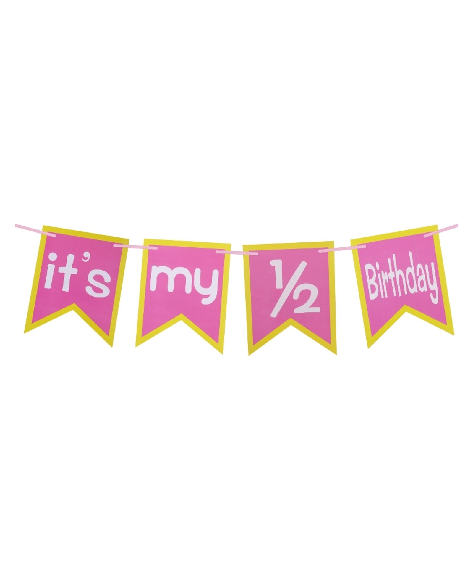 Funcart It's My Half Birthday Banner Pink - Length 150 cm-picture-42