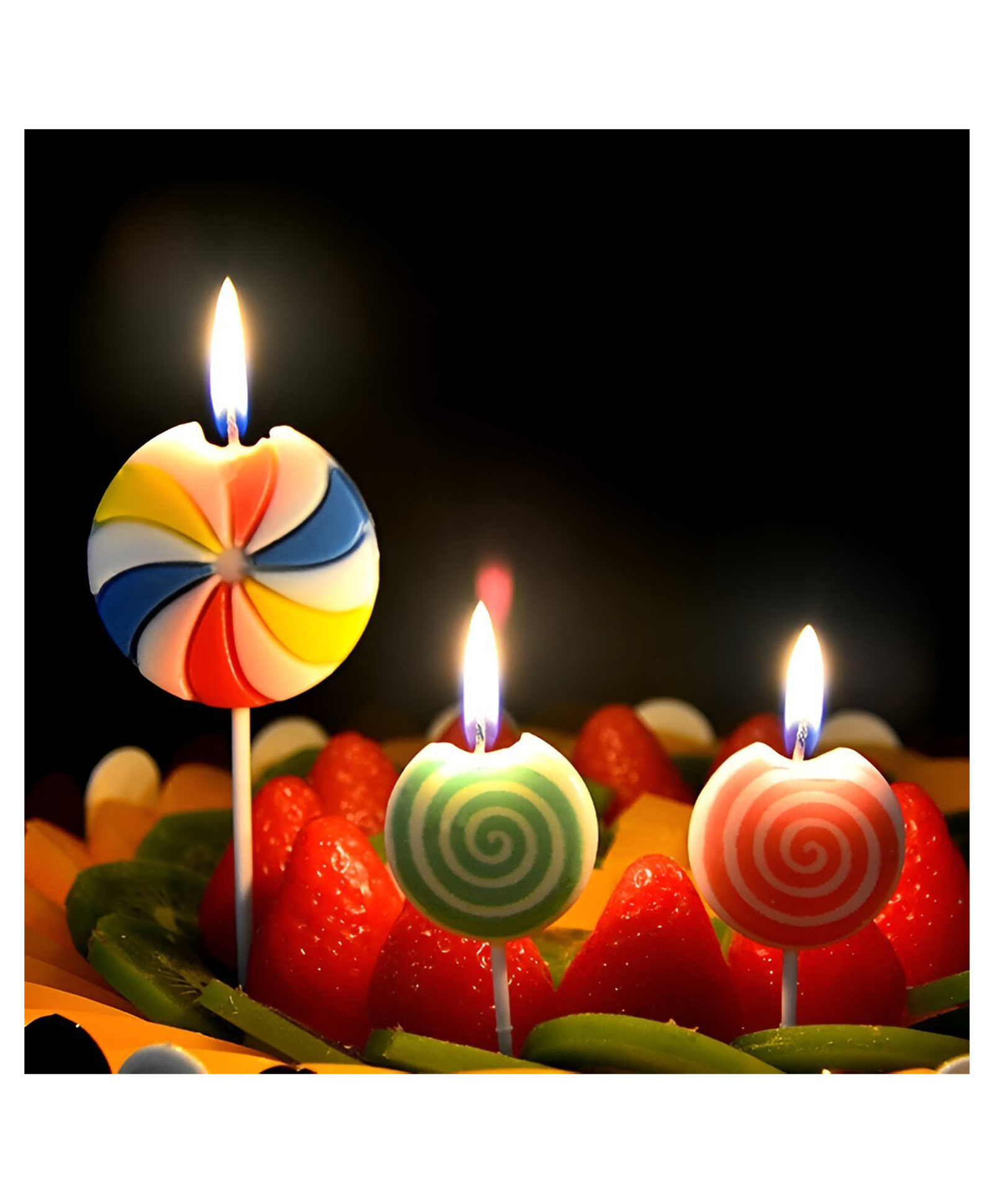 Funcart Cake Topper Candles Candy Shape Multicolor - Pack of 3-image-32