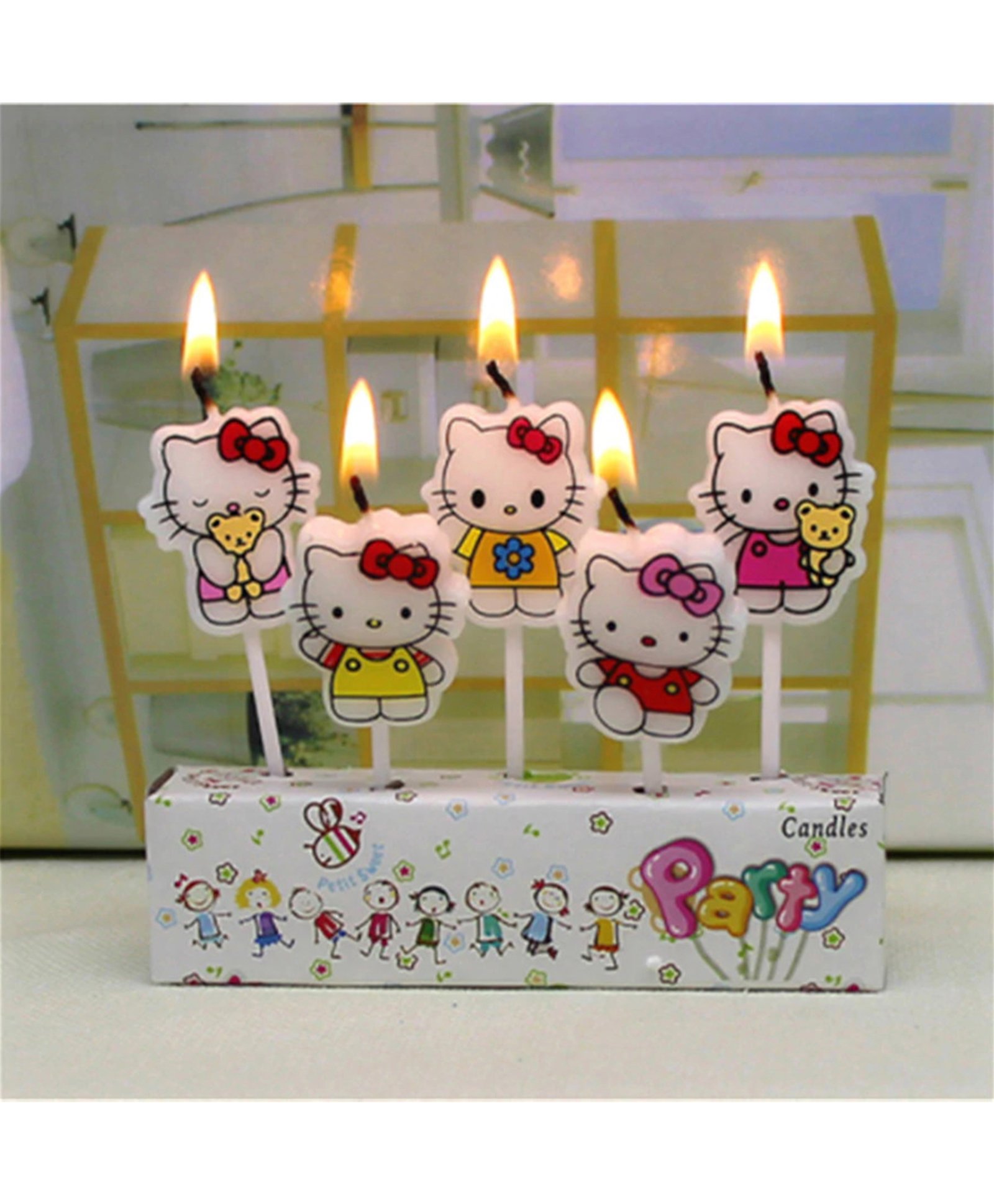Funcart Hello Kitty Birthday Candle Multicolor - Pack of 5