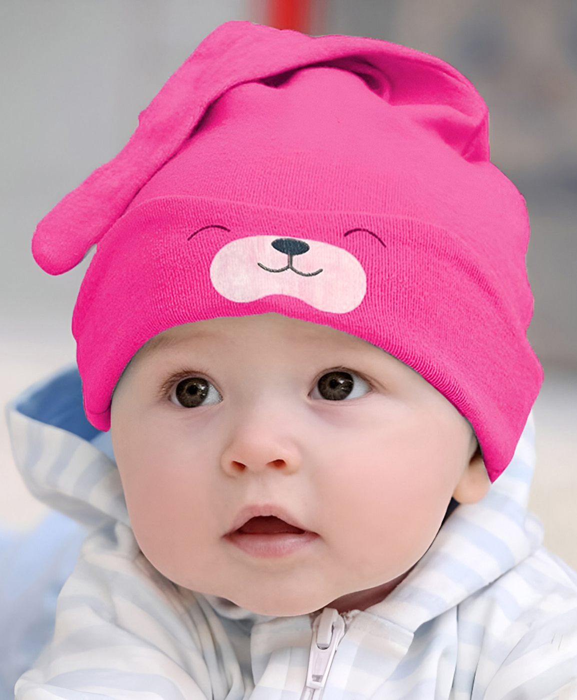 Syga Baby Cap Puppy Print Dark Pink - Diameter 17 cm-image-4