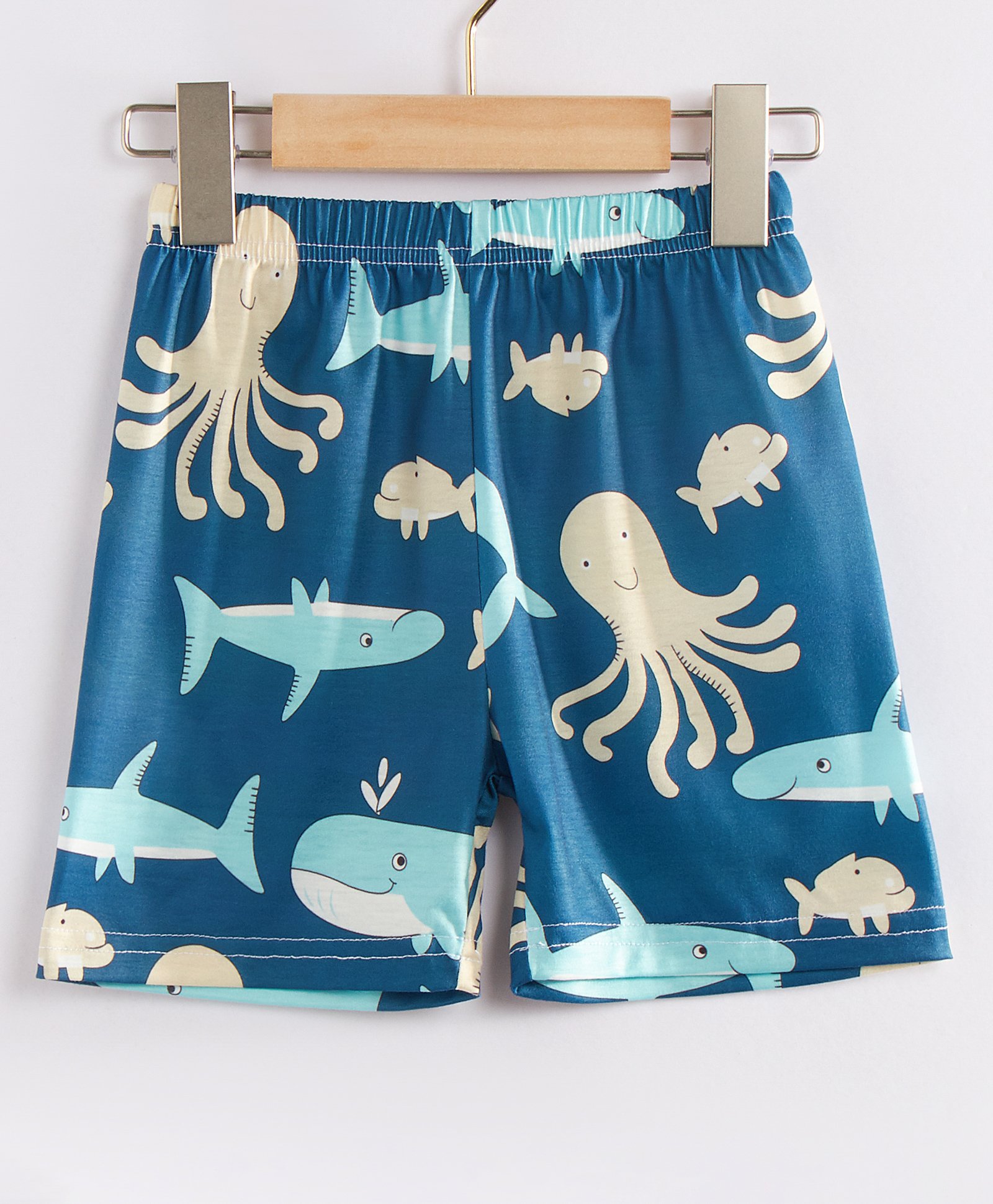 Kookie Kids Knee Length Shorts Animal Print - Blue-picture-16