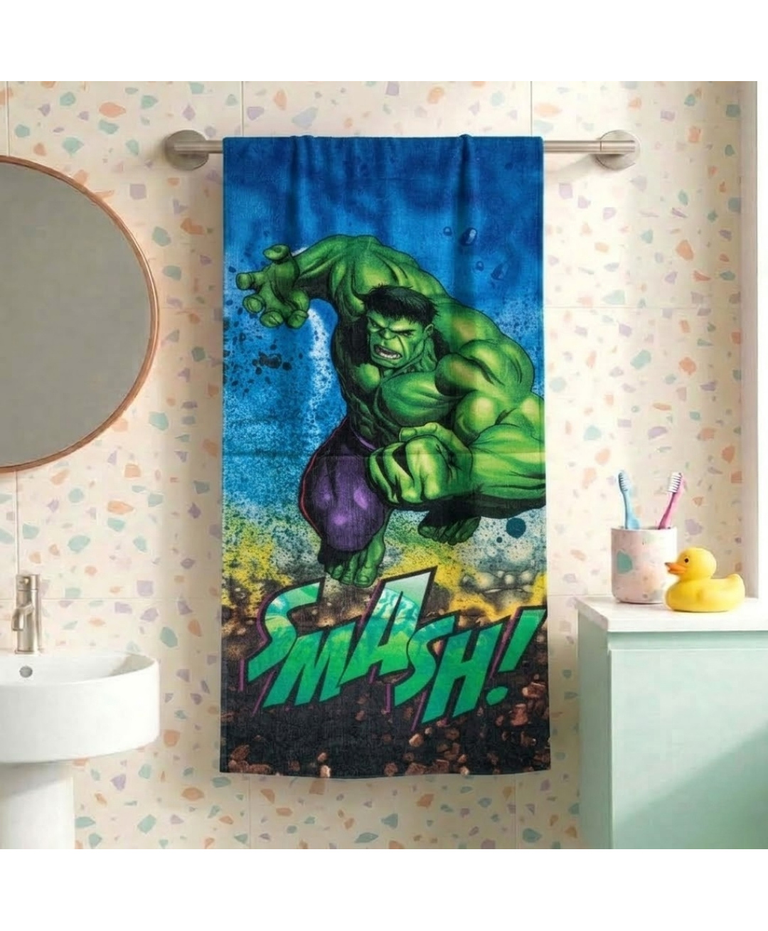 Athom Trendz Marvel Avengers Bath Towel - Green-image-4