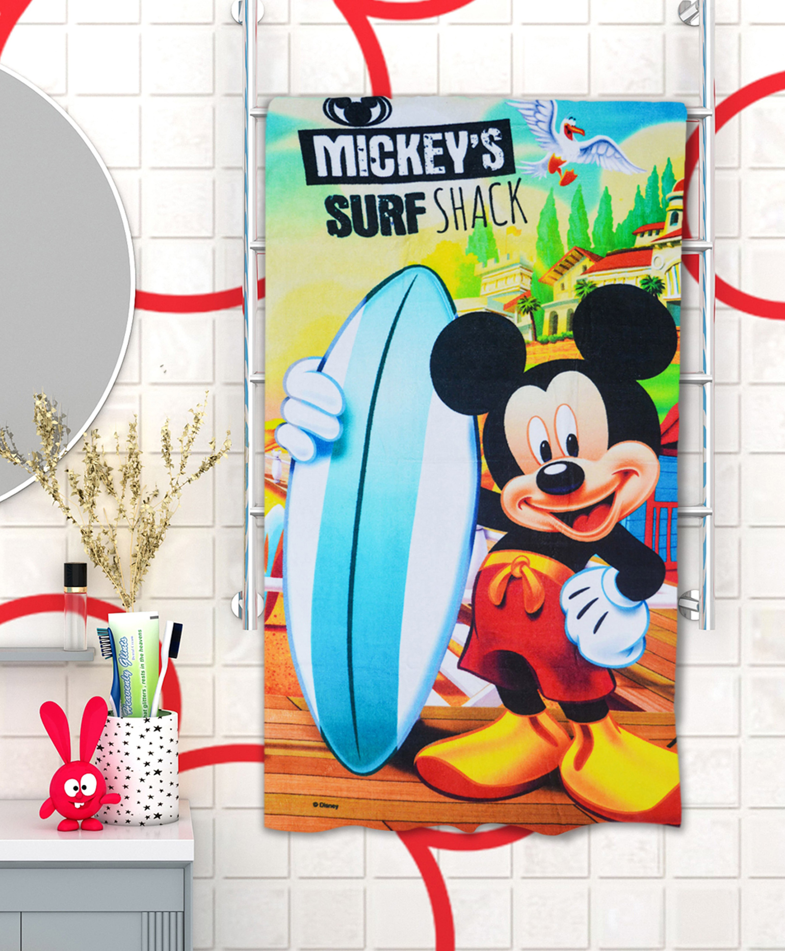 Athom Trendz Disney Mickey Mouse Bath Towel - Blue-picture-18