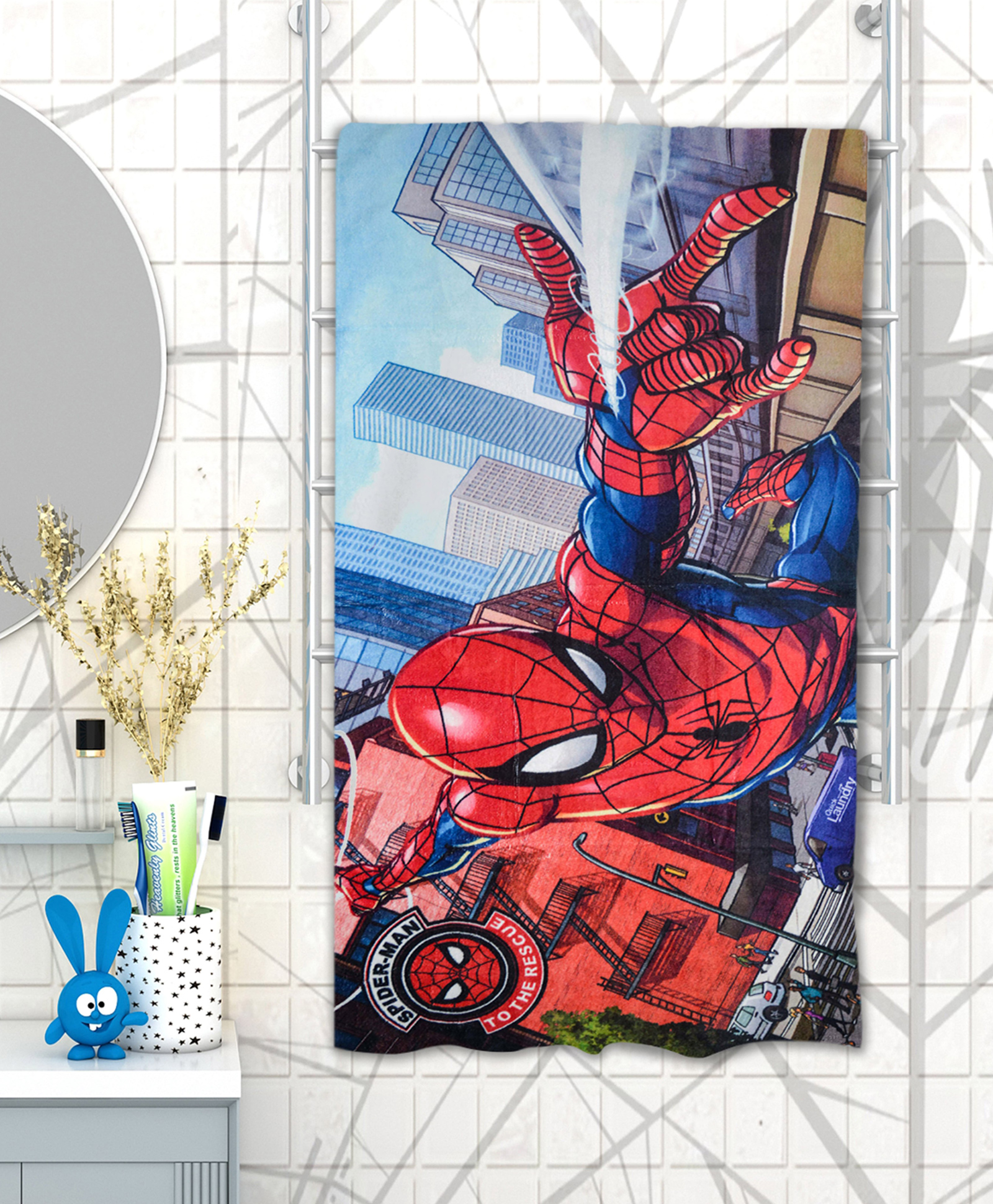 Athom Trendz Marvel Spiderman Bath Towel - Red-picture-23