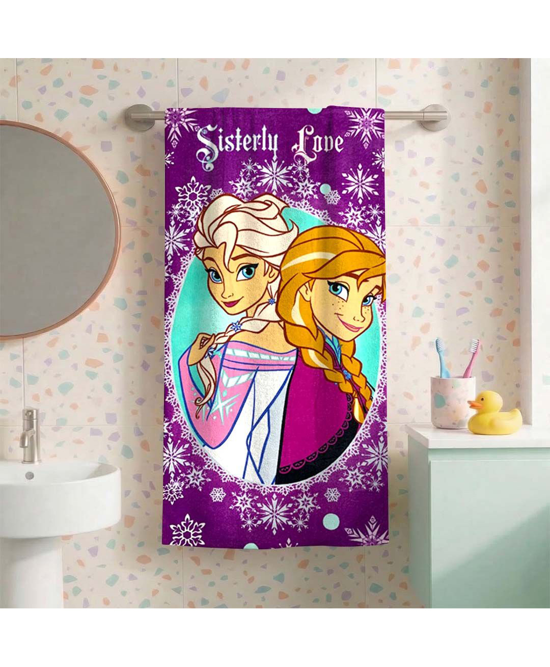 Athom Trendz Disney Frozen Bath Towel - Purple-image-9