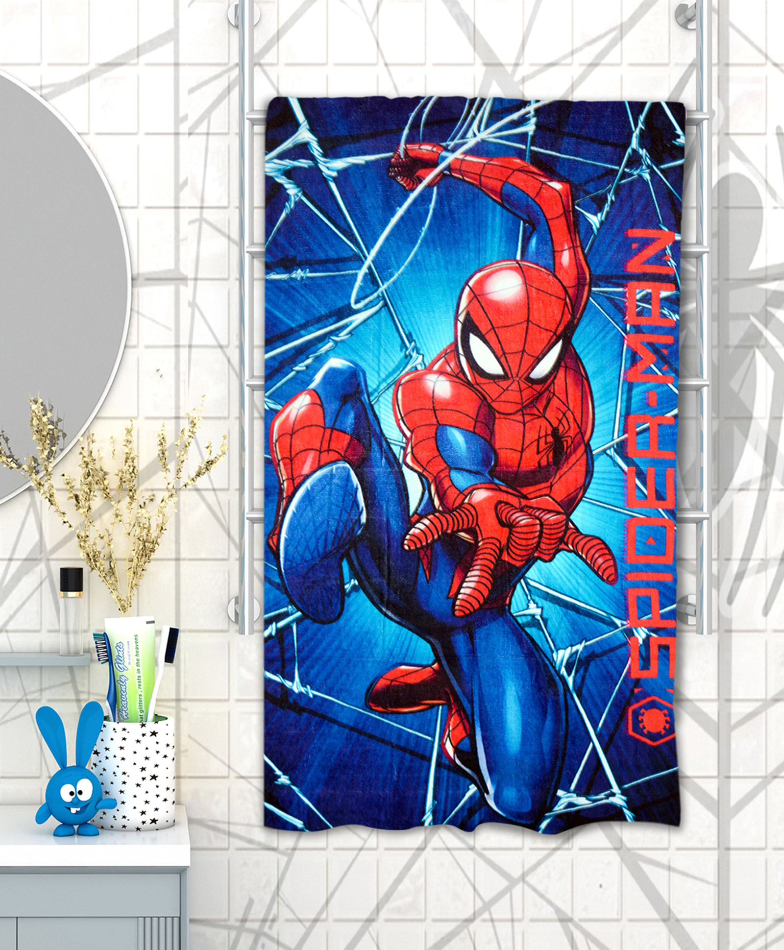 Athom Trendz Marvel Spiderman Bath Towel - Blue-picture-27