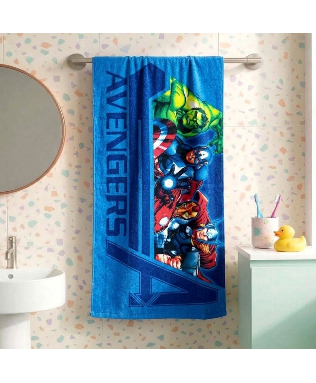 Athom Trendz Marvel Avengers Bath Towel - Blue-picture-11