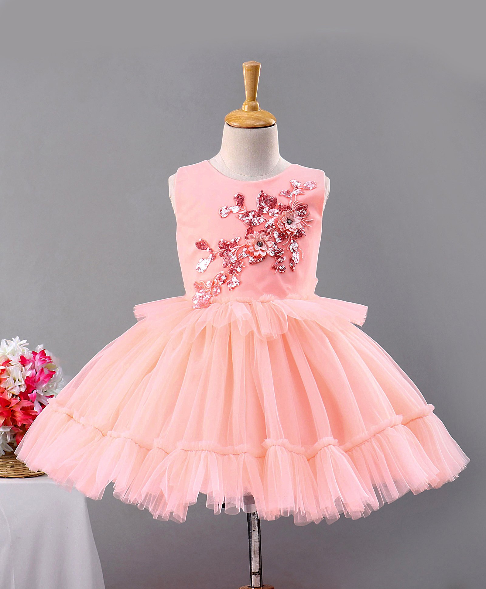 Enfance flower embellished sleeveless dress Clearance