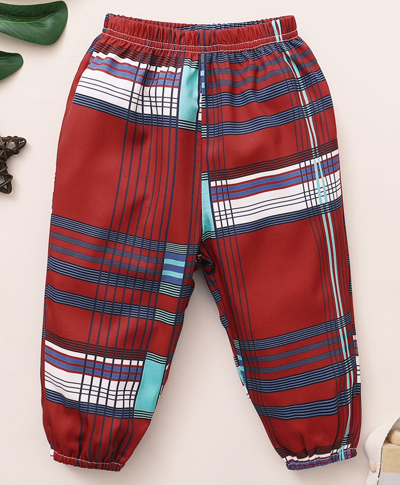 Kookie Kids Full Length Checked Lounge Pant - Brown-image-48