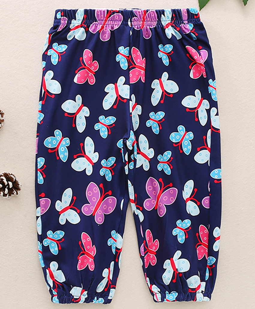 Kookie Kids Full Length Lounge Pant Butterfly Print - Blue-picture-32