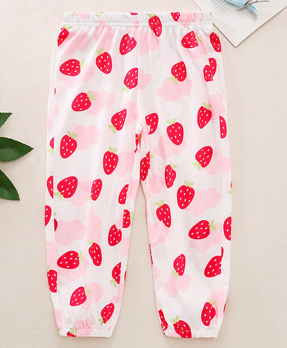 Kookie Kids Full Length Harem Pant Strawberry Print - Pink-picture-25