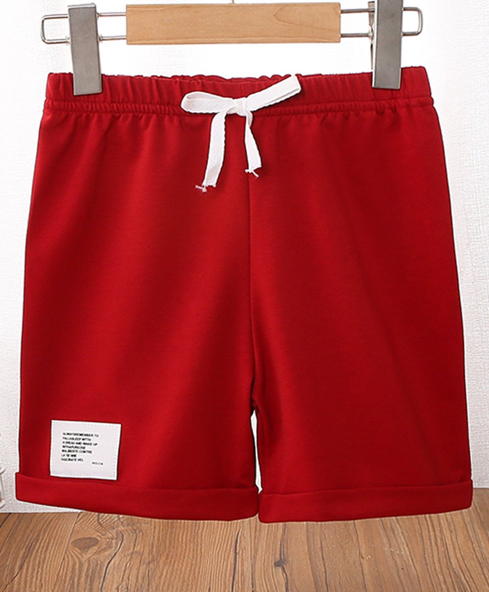 Kookie Kids Solid Color Knee Length Shorts - Red-image-12