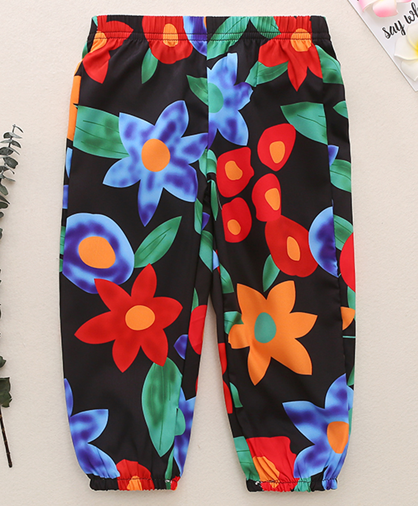 Kookie Kids Full Length Lounge Pant Floral Print - Black-picture-20