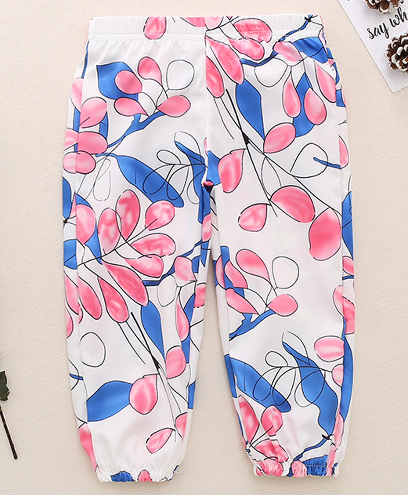 Kookie Kids Full Length Lounge Pant Floral Print - White-picture-24