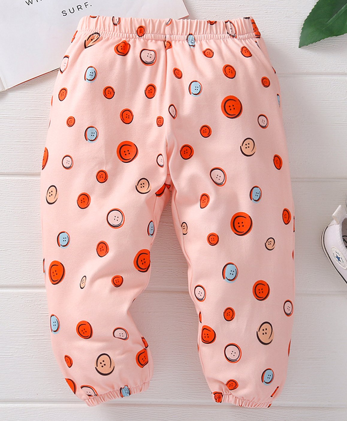 Kookie Kids Full Length Harem Pant Dots Print - Pink-image-48