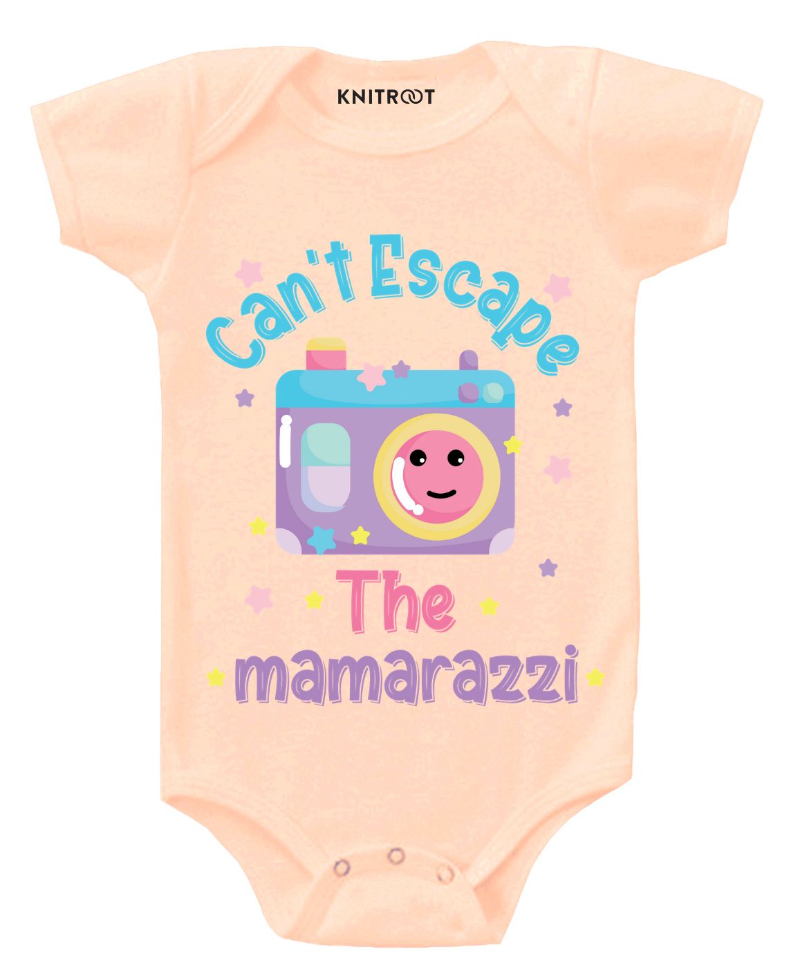 KNITROOT Short Sleeves Mamarazzi Printed Onesie - Peach-picture-19