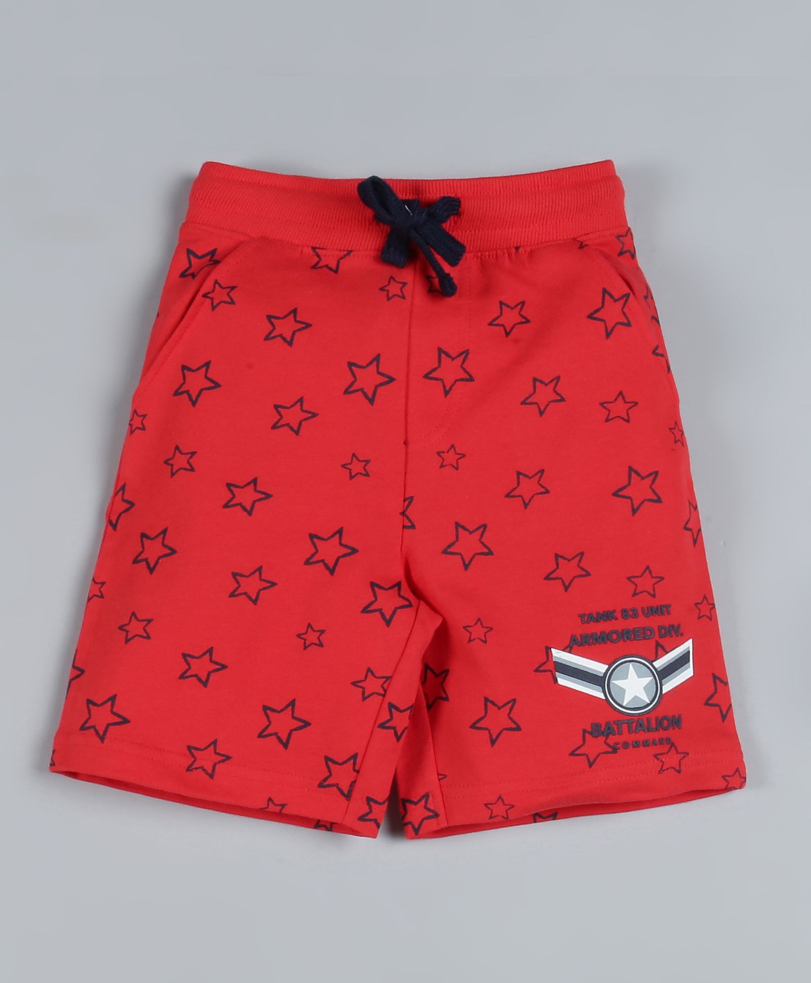 Plum Tree Stars Print Shorts - Red-picture-25