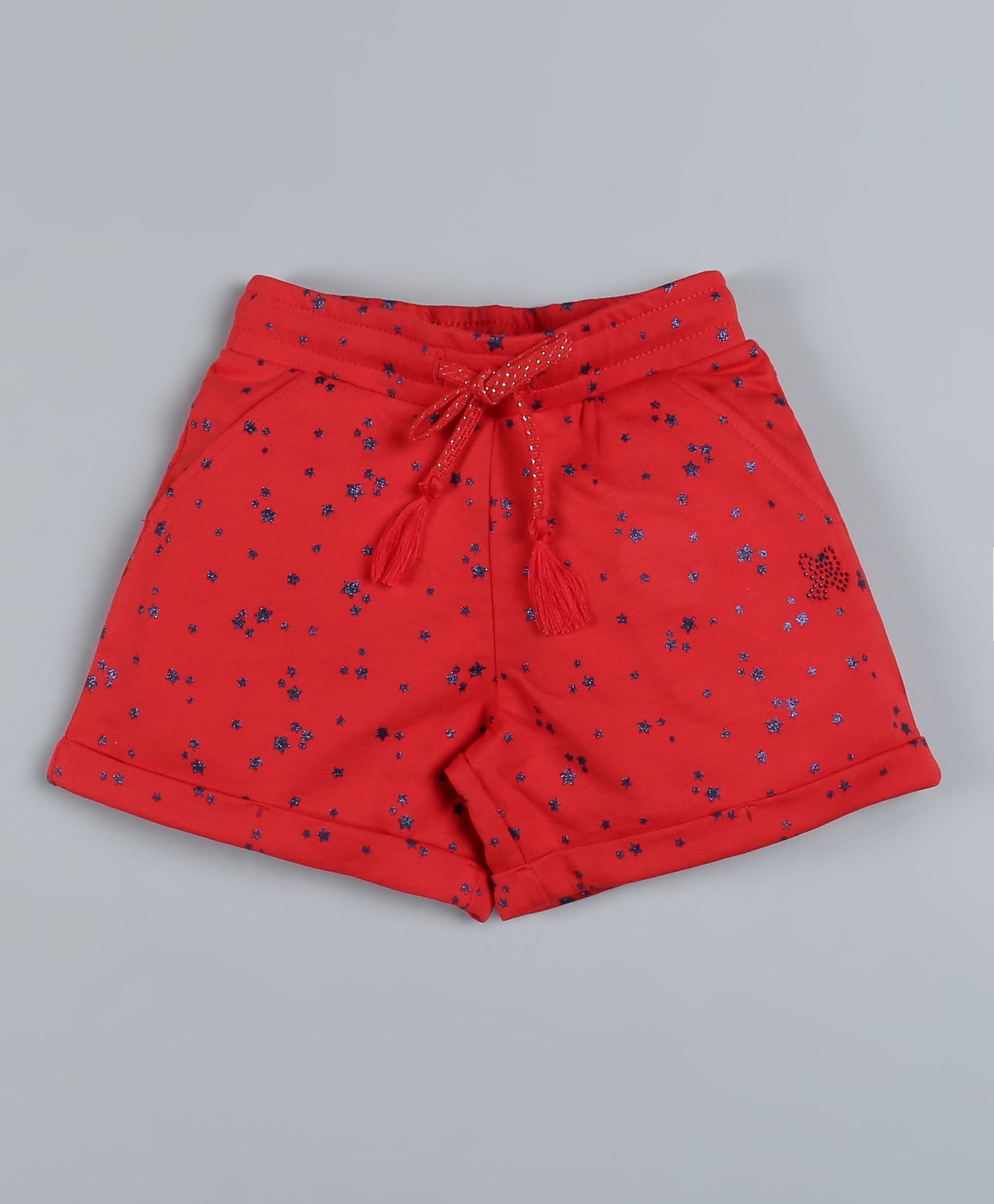 Plum Tree All Over Stars Glitter Print Shorts - Red-image-27