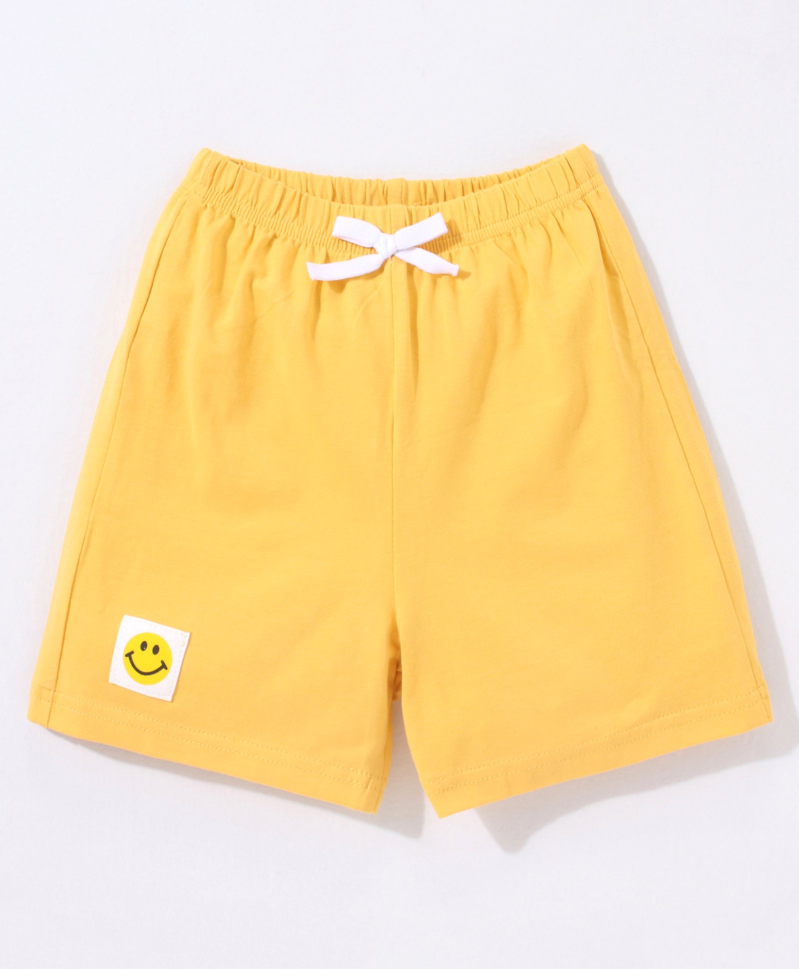 Kookie Kids Knee Length Shorts Smiley Print - Yellow-image-12