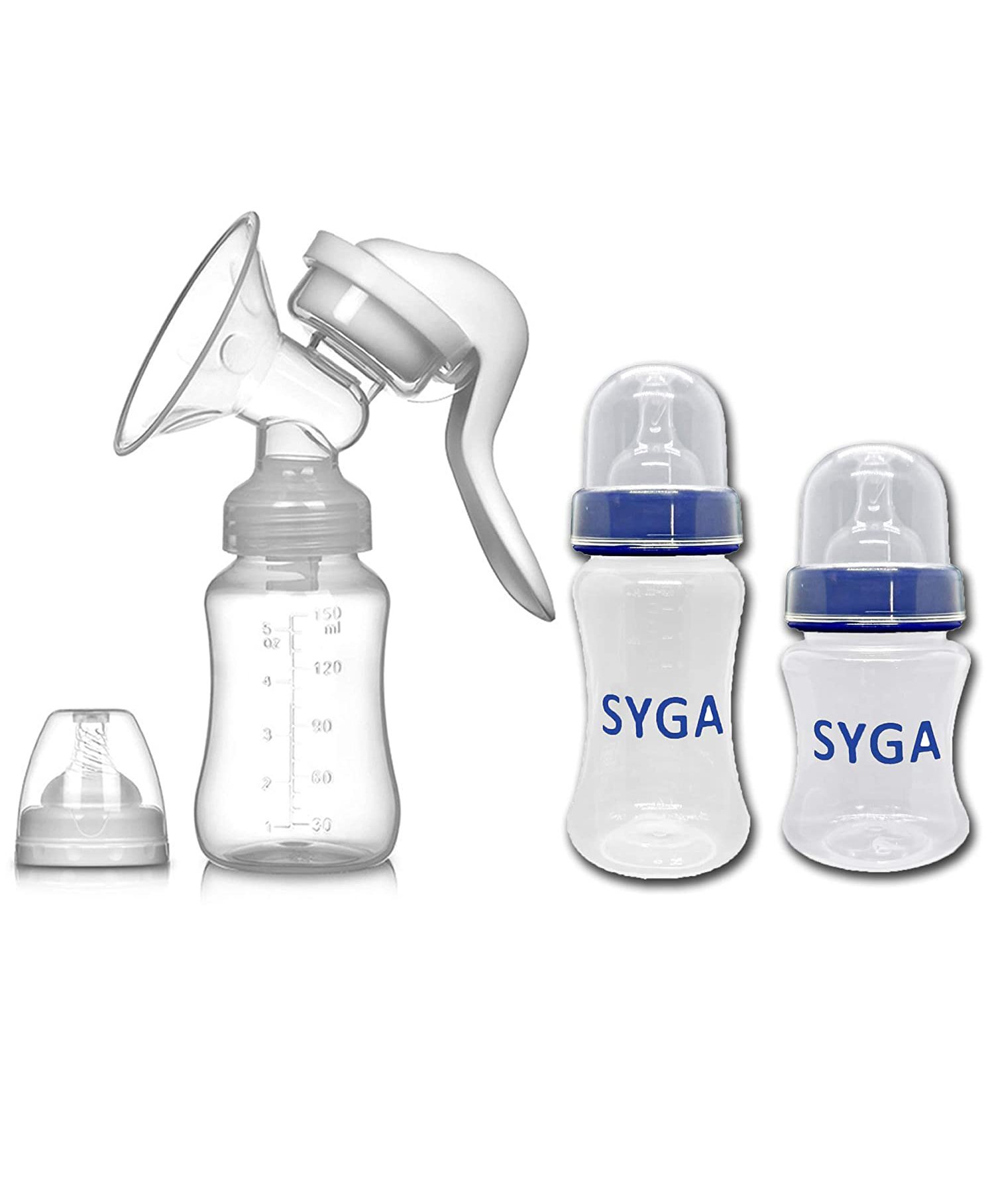 Syga Manual Breast Pump With Baby Feeding Bottles - 150 ml 200 ml-image-33