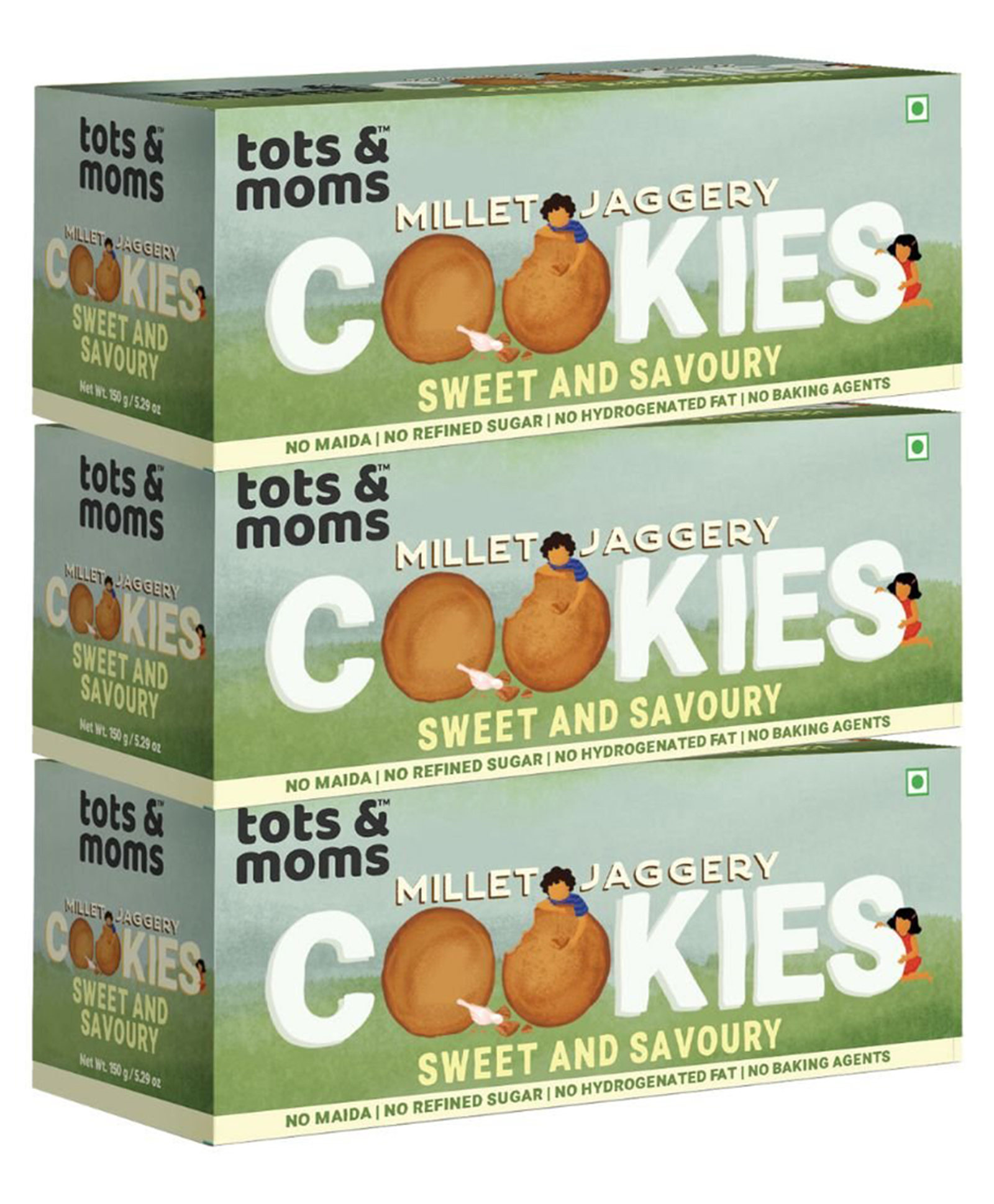 tots and moms foods Tots & Moms Millet & Jaggery Cookies Sweet & Savory - Pack of 3-picture-12