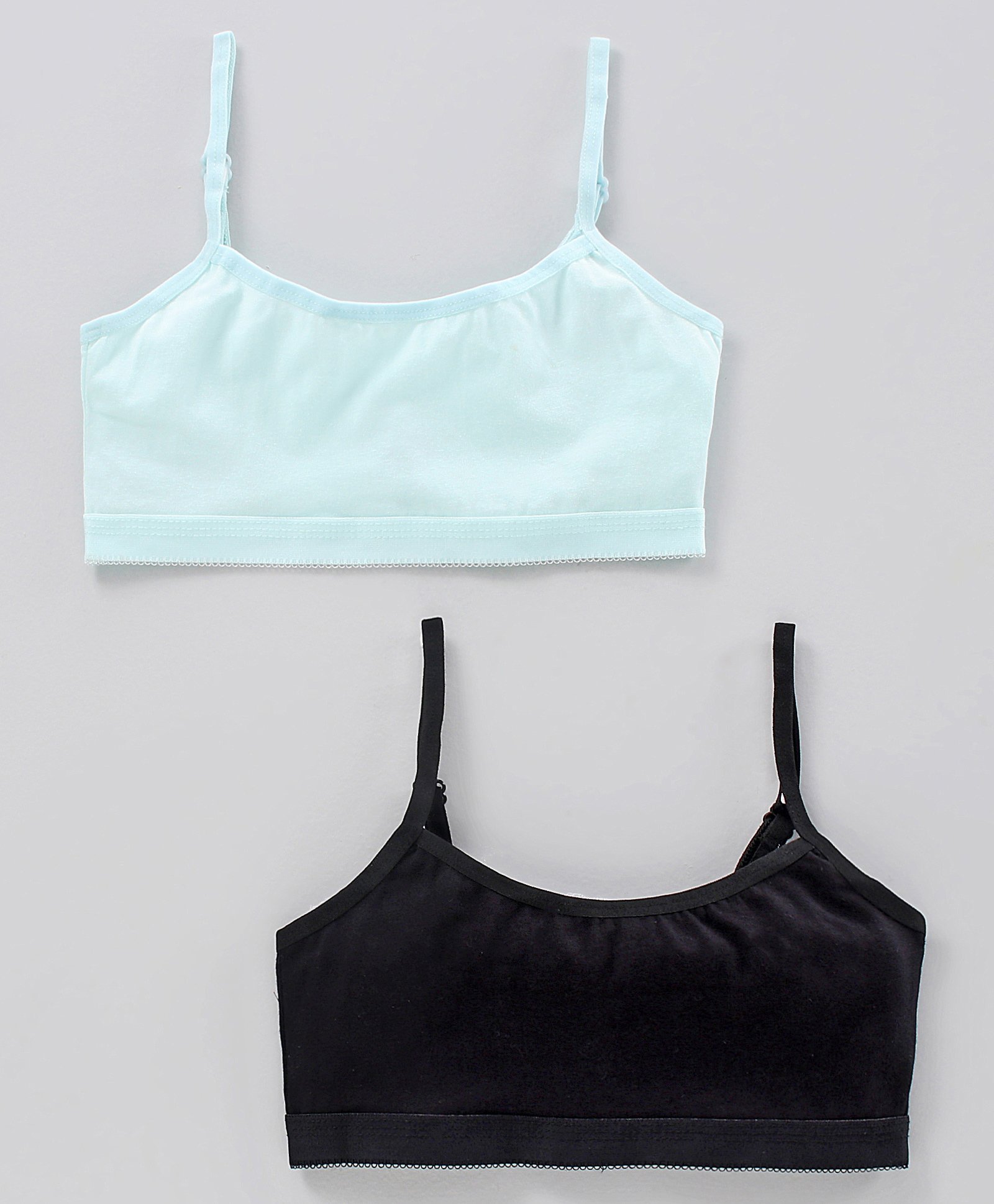 Pine Kids Singlet Anti Microbial & Biowashed Bralettes Pack of 2 - Black Blue-image-2