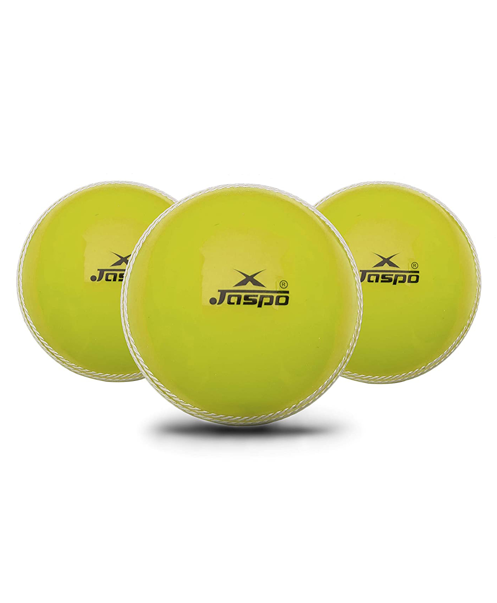 Jaspo T-20 Soft Cricket Balls Pack of 3 - Neon Yellow-image-2