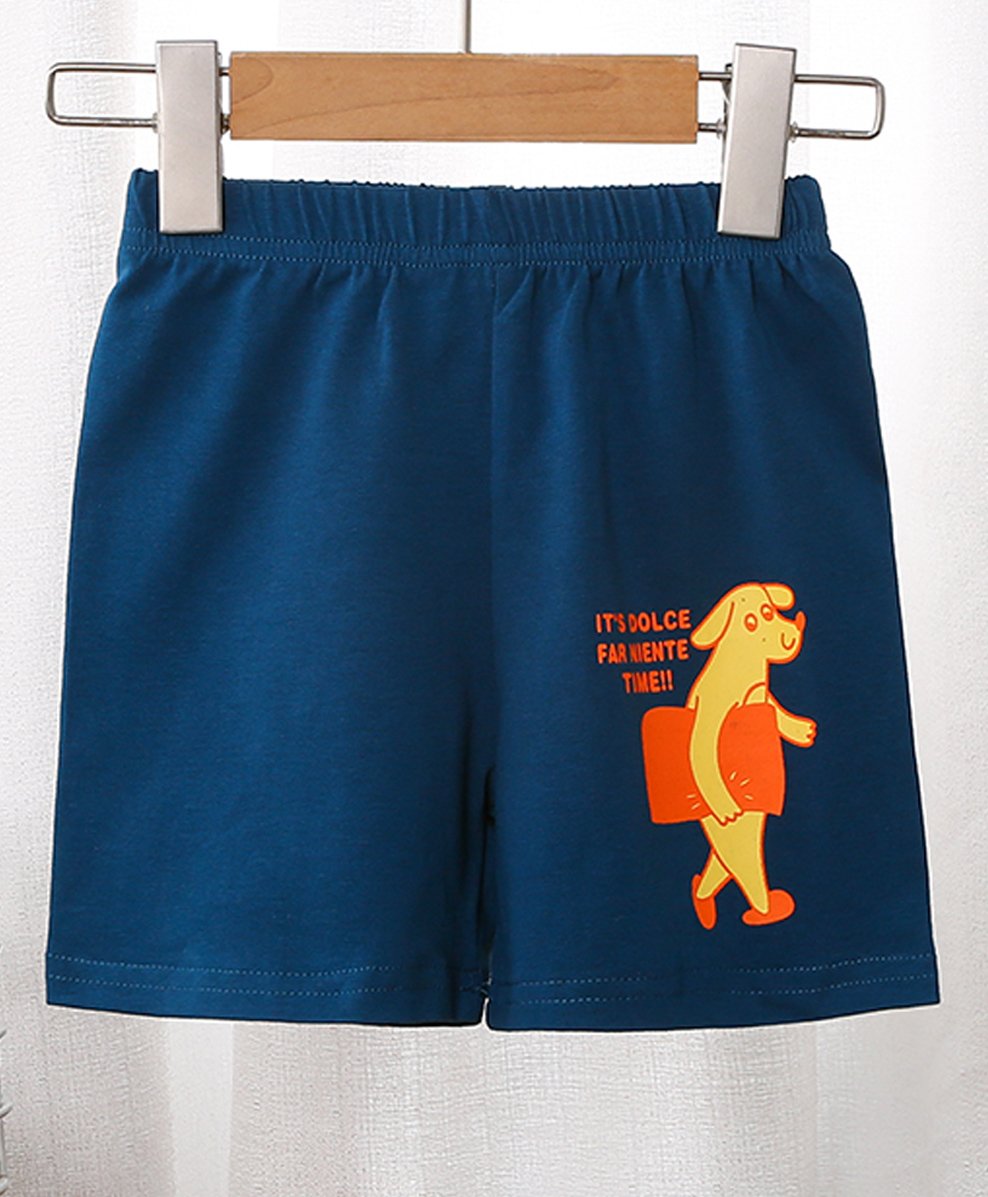 Kookie Kids Knee Length Shorts Puppy Print - Blue-picture-21