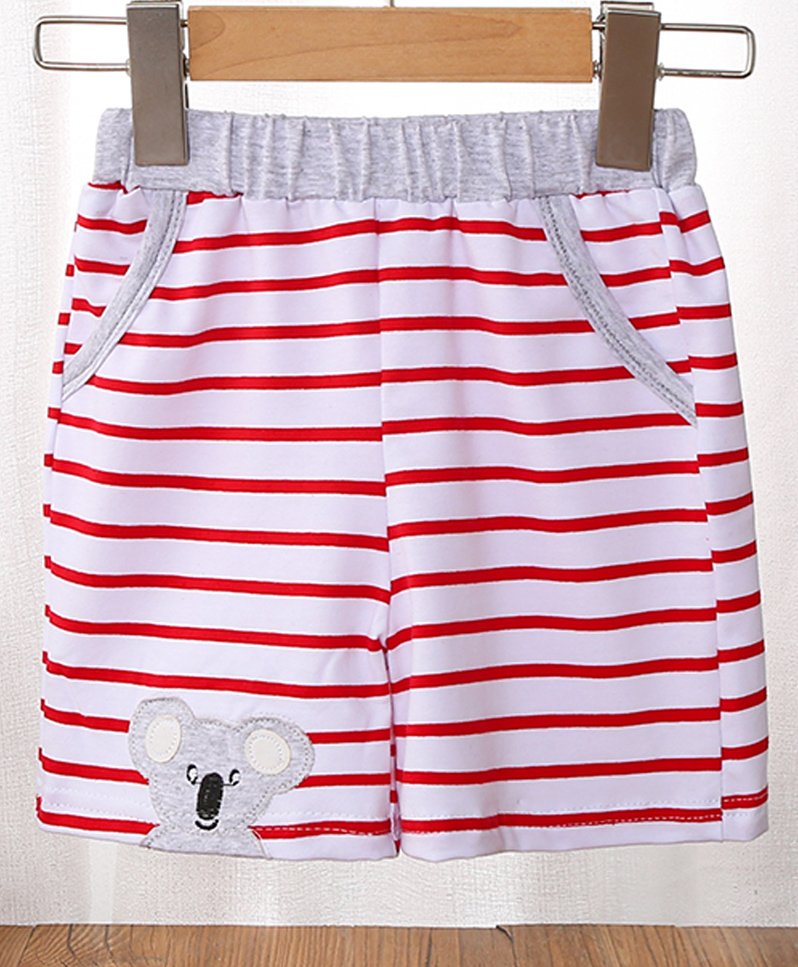 Kookie Kids Knee Length Striped Shorts - Pink-picture-17