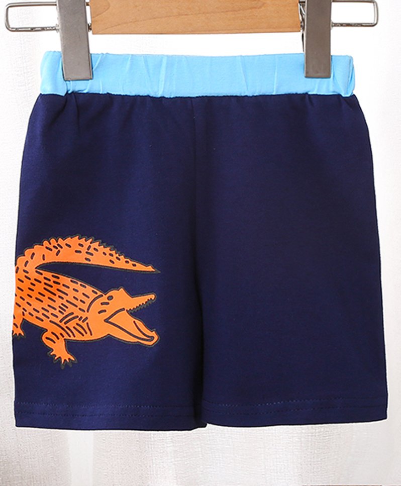 Kookie Kids Knee Length Shorts Crocodile Print - Navy Blue-picture-14