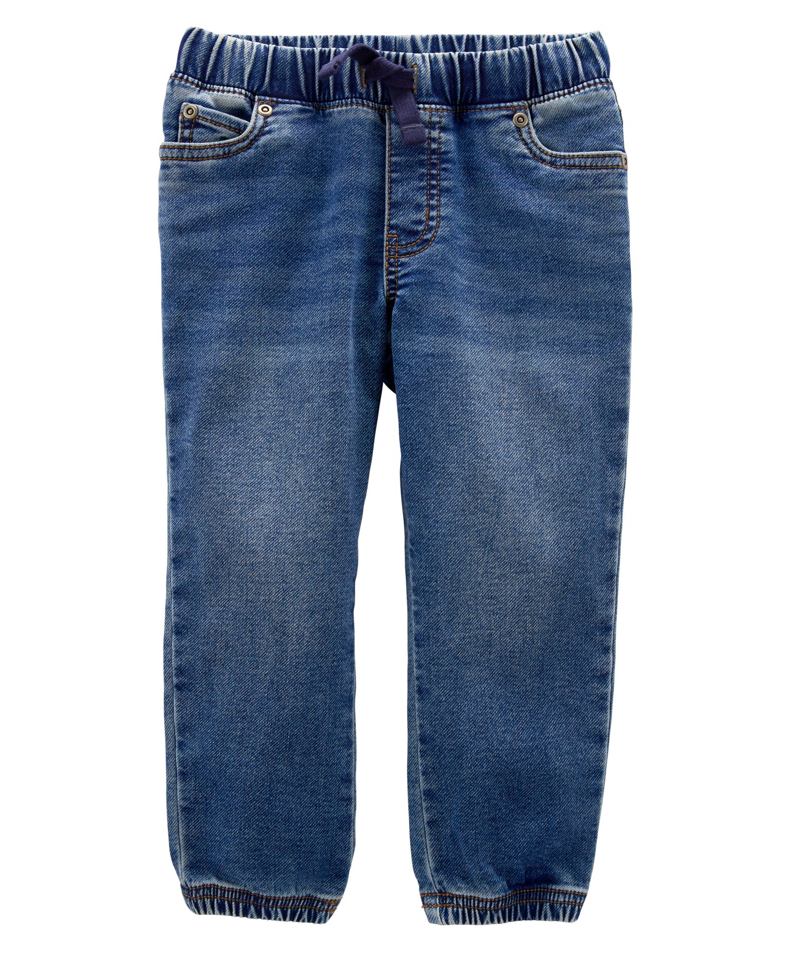 F21 Pull-On Faux Denim Pants - Blue 