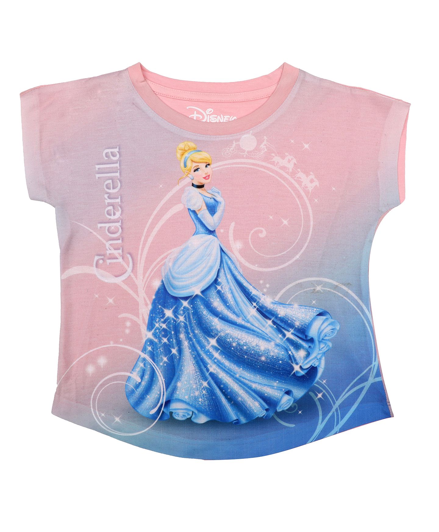 Disney By Crossroads Short Sleeves Princess Cinderella Print Top - Pink-image-27