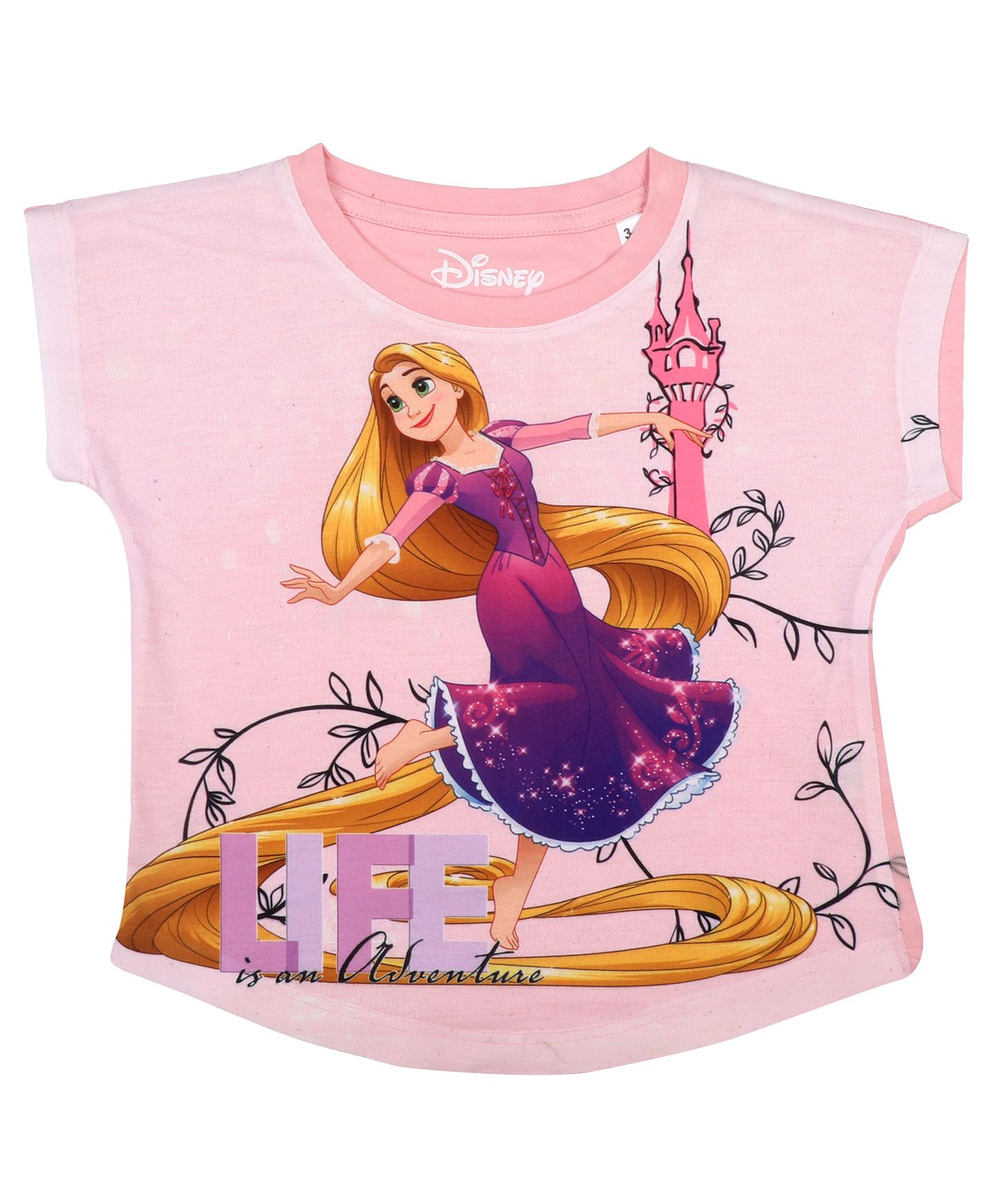 Disney By Crossroads Short Sleeves Princess Rapunzel Printed Top - Light Pink-image-34