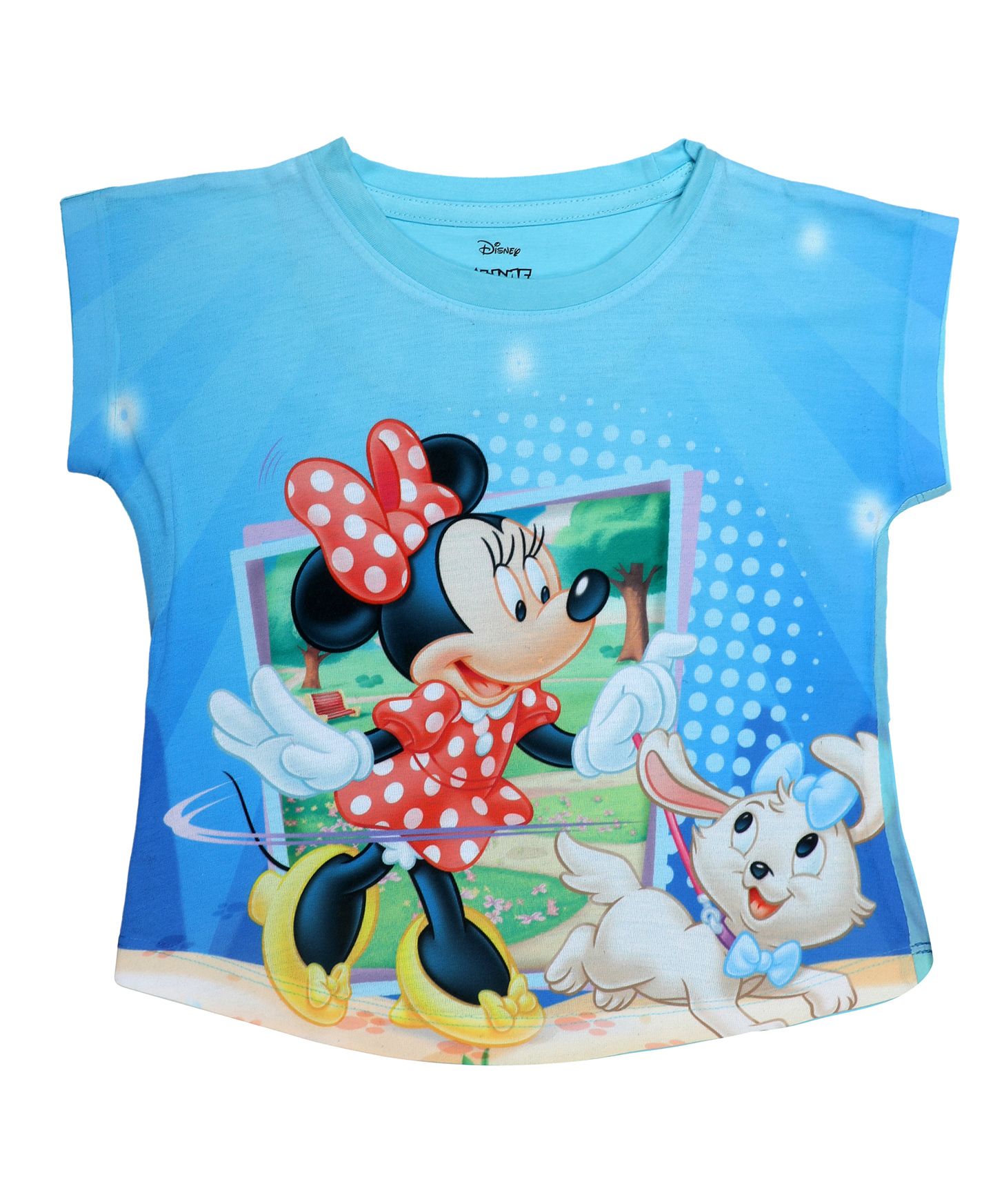 Disney By Crossroads Short Sleeves Minnie Character Print Top - Blue-image-14