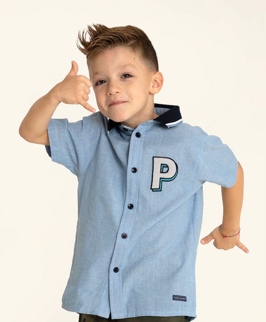 Cherry Crumble By Nitt Hyman Half Sleeves P Patch Shirt - Blue-image-13