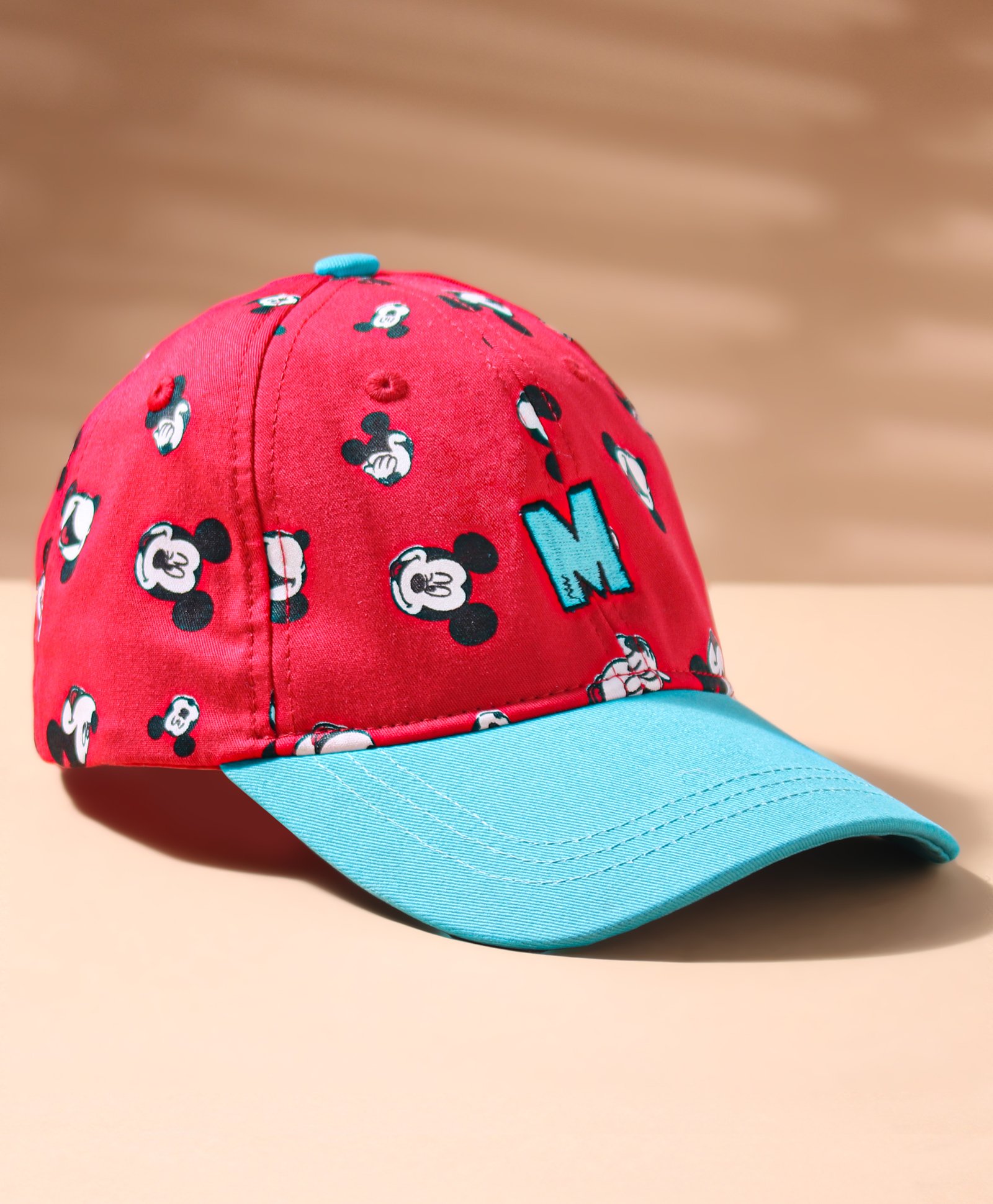 Babyhug Summer Cap Mickey Print Red - Circumference 52 cm