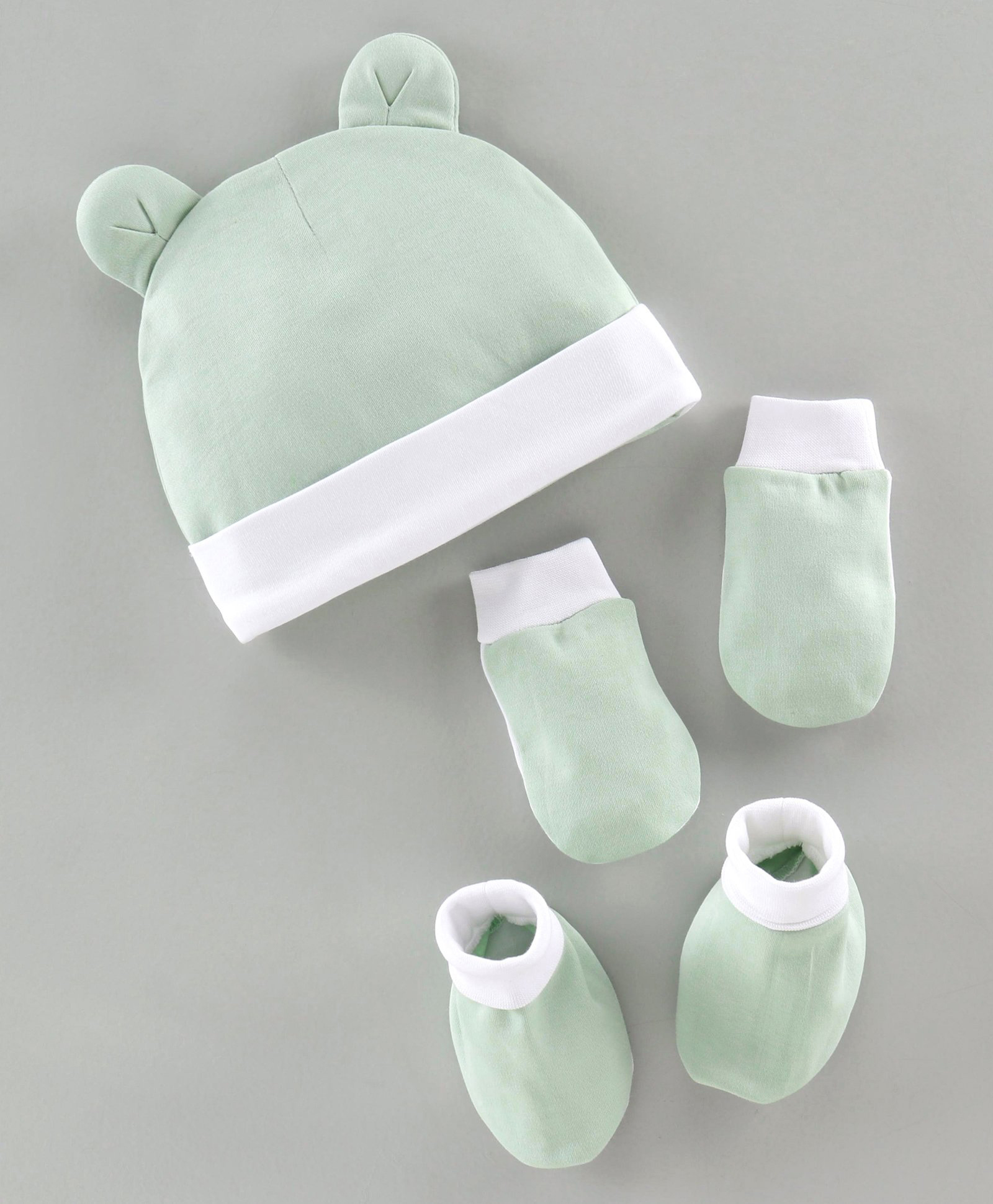 My Milestones Accessories Gift Set 3 Pcs (Cap Mittens & Booties) - Green-picture-39