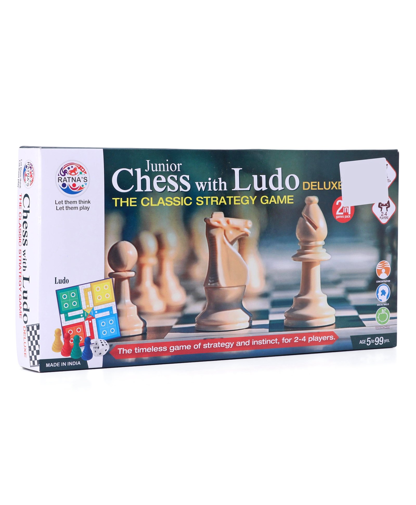 Ratnas Classic Chess And Ludo 2 In 1 Board Game - Multicolor
